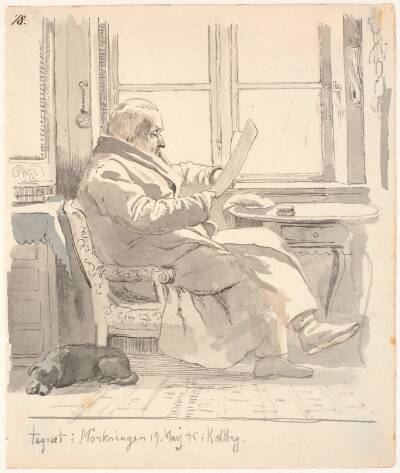 Portræt af J. Th. Lundbyes bedstefar, justitsråd og toldforvalter E. Bonnevie