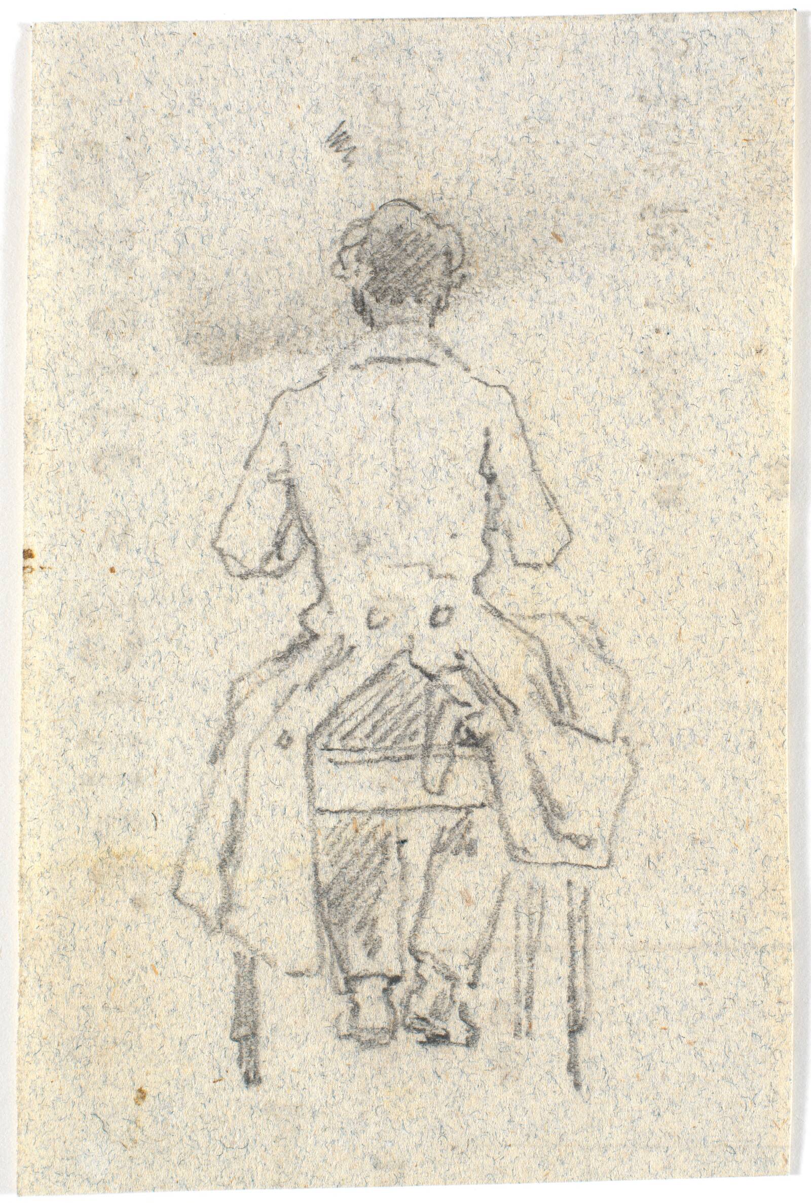 Siddende mand set fra ryggen, Martinus Rørbye, 1847-1848