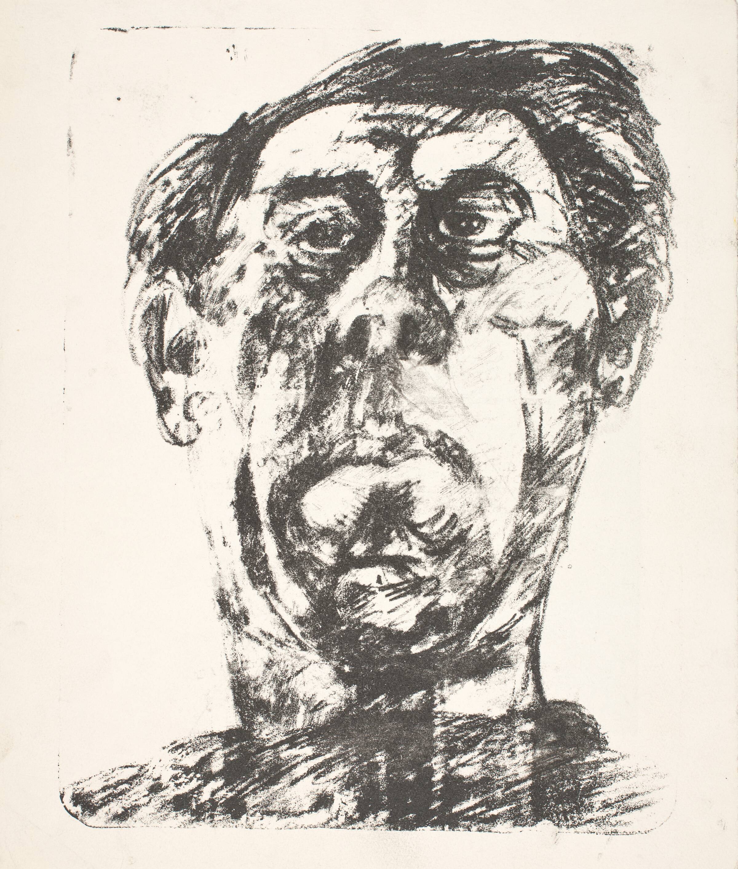Selvportræt, en face, Svend Wiig Hansen, 1950-1959