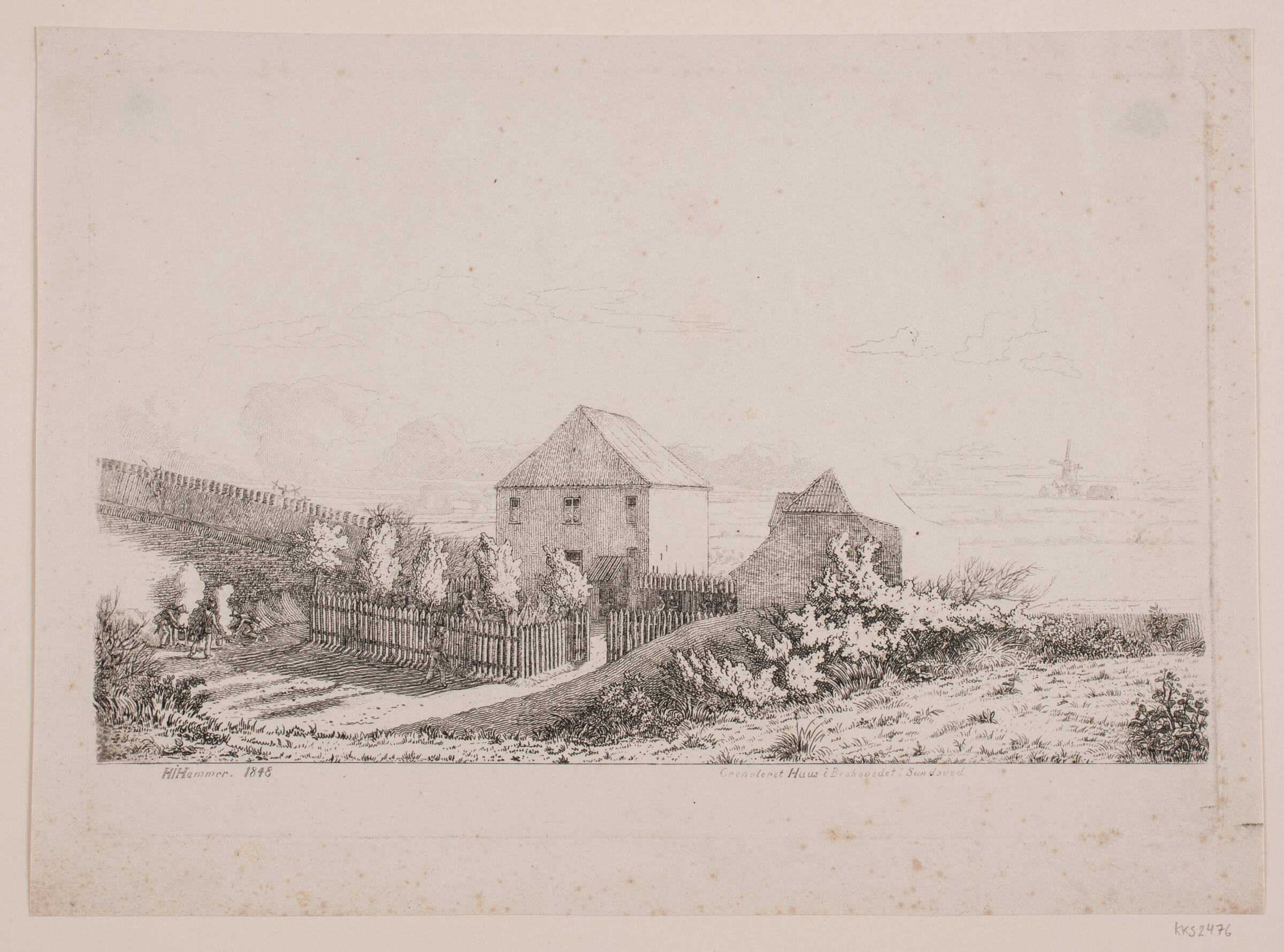 Blokhus i Brohovedet i Sundeved, H.J. Hammer, 1848