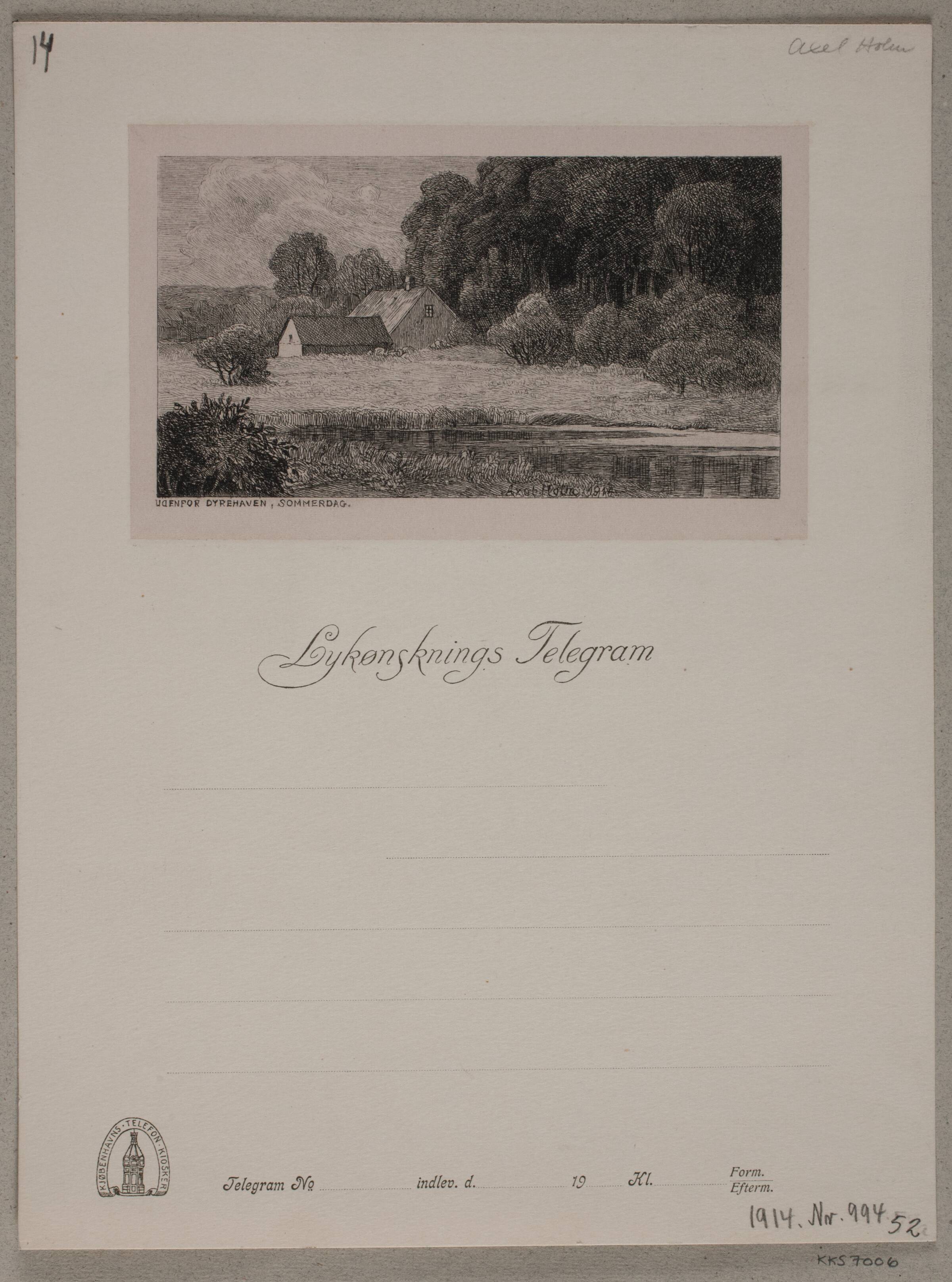 Udenfor Dyrehaven. Sommerdag, Axel Holm, 1914