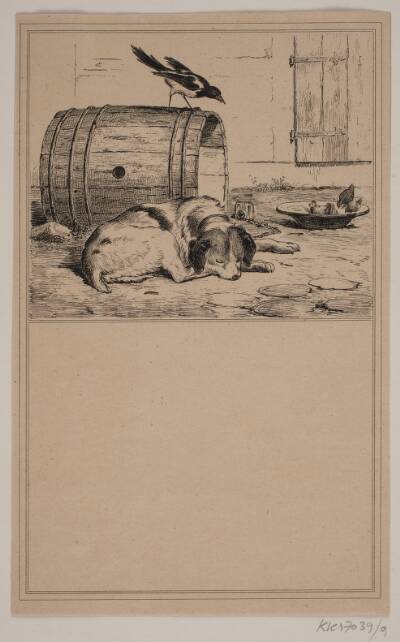 Hundens trug. Nr. 8 i Chr. Winther og M. Rørbye, "25 Billeder for små børn"