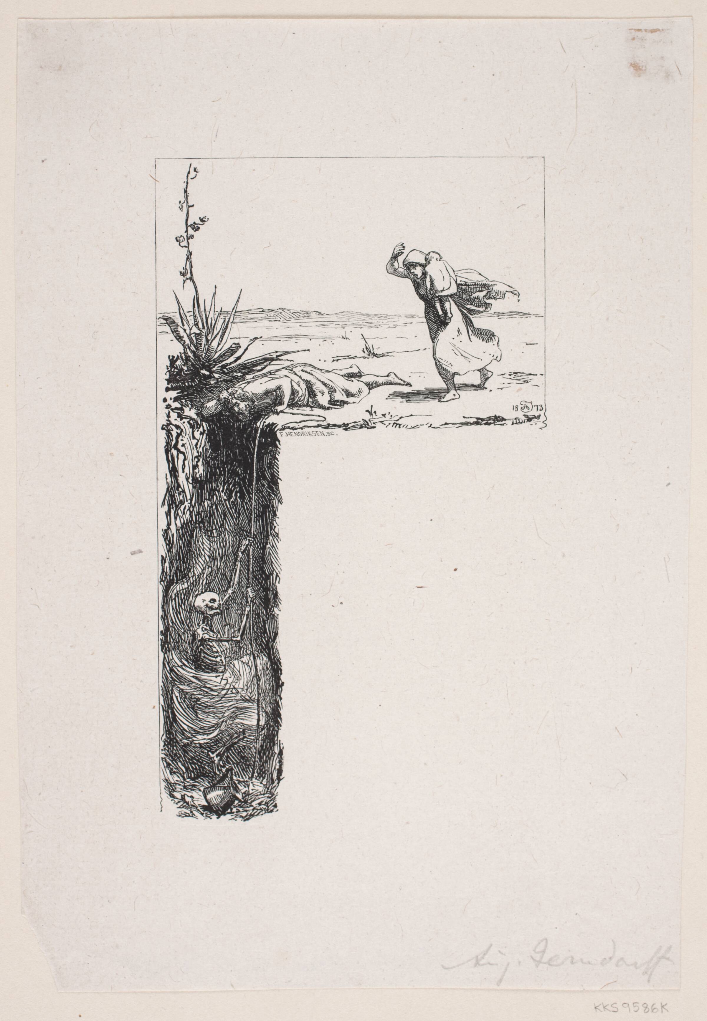 Illustration til "Flinchs Almanak", F. Hendriksen, 1873-1874