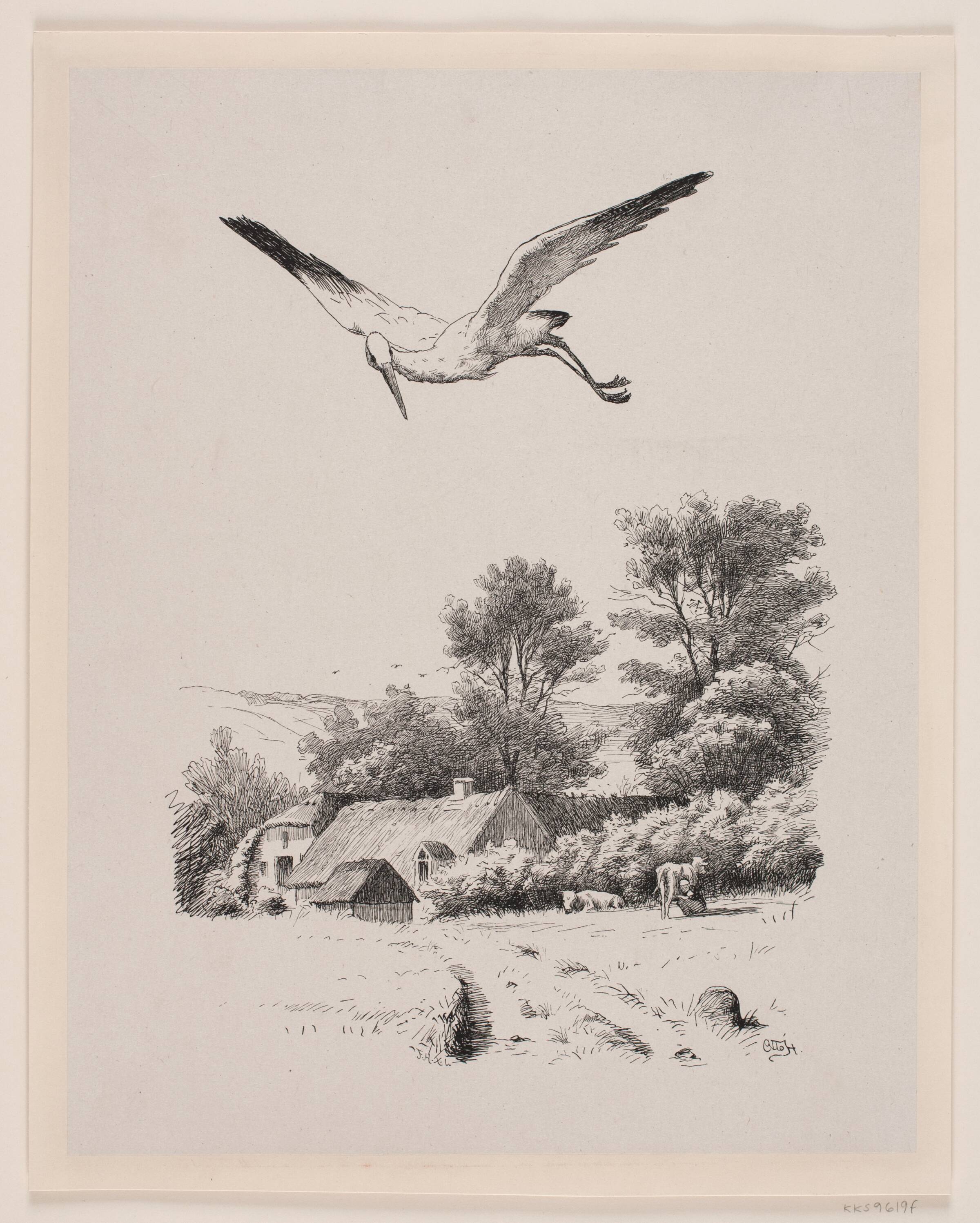 Illustration til Christian Winther, "Chresten og Lene", Waldemar Bøhme, 1889-1926