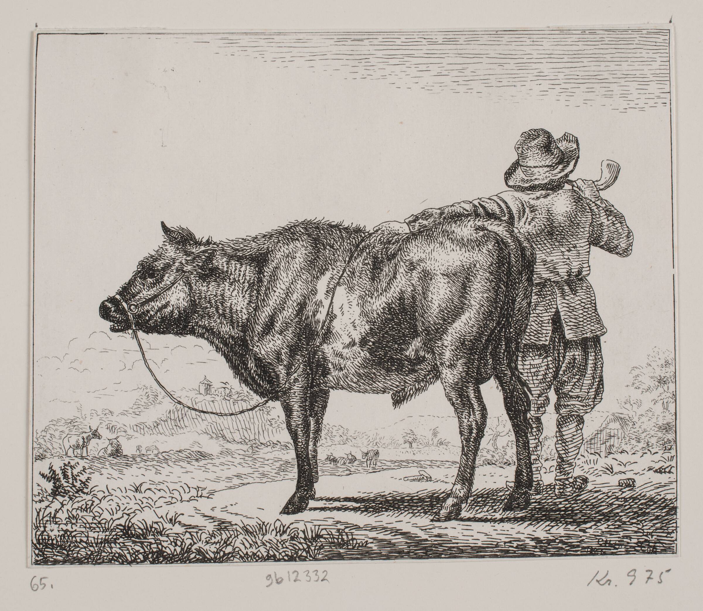 En ko med rygvendt hyrde, Christian Holm, 1821