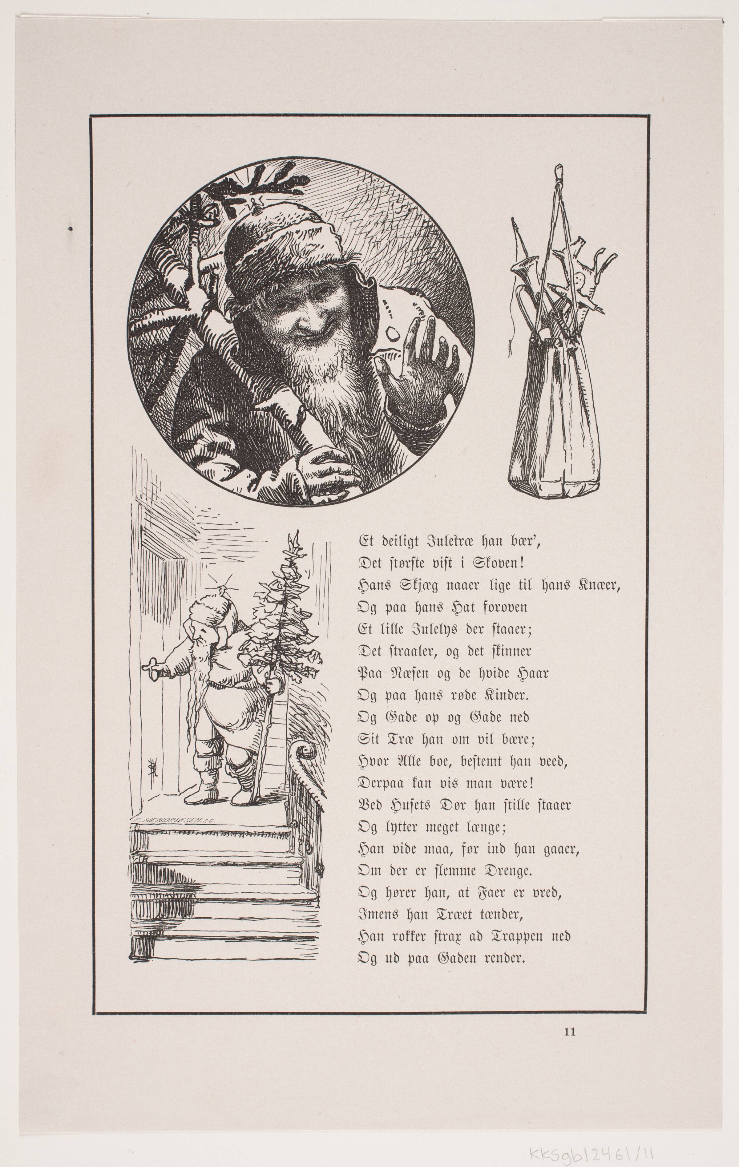 Illustration til Johan Krohn, "Peters jul", F. Hendriksen, 1870