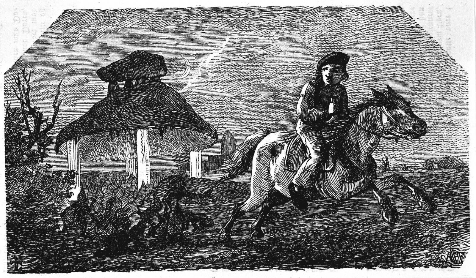 Flugten fra Troldhøjen, Andreas Flinch, 1842