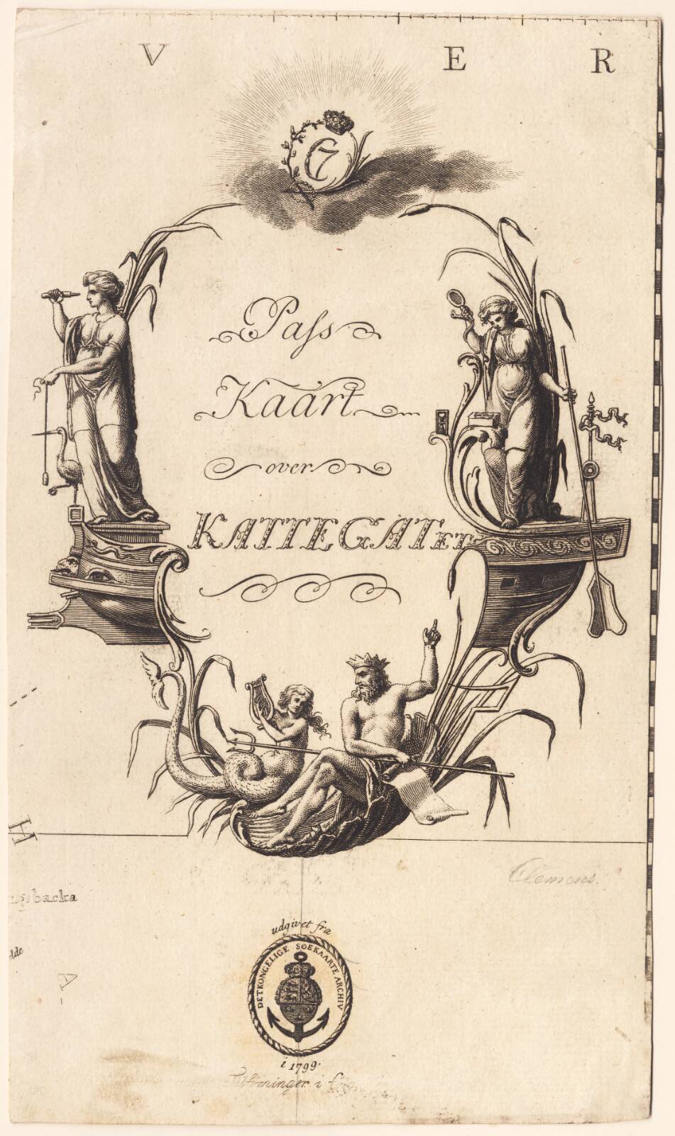 "Pass Kaart over Kattegatet", by J.F. Clemens, 1799