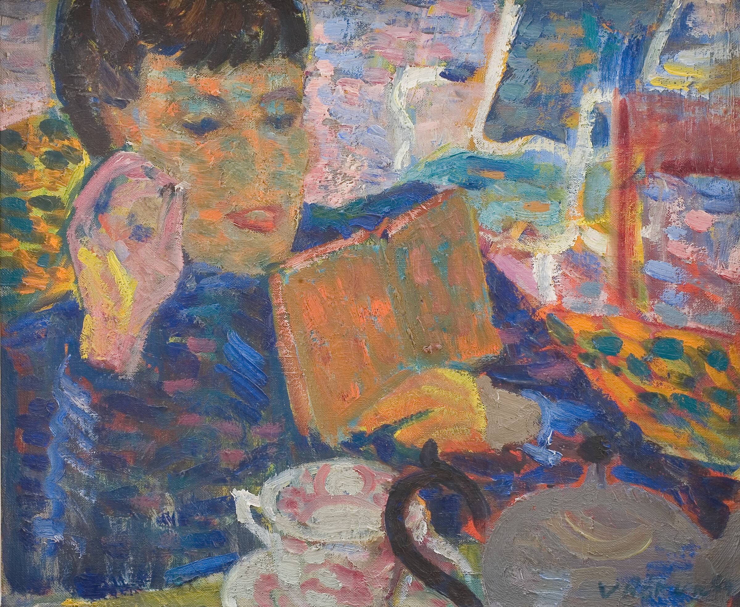 Læsende dame. Ellen Rørup, kunstnerens hustru, Viggo Rørup, 1949