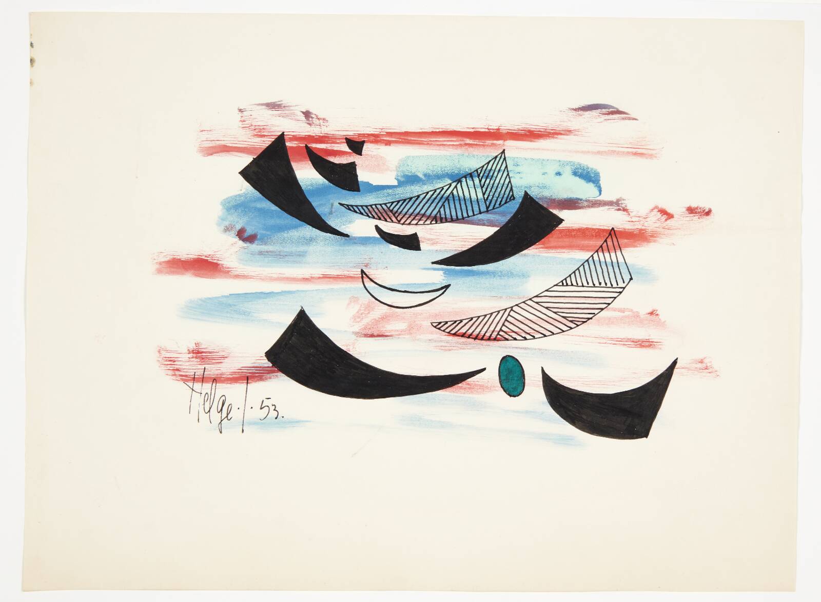 Abstrakt komposition, Helge Jacobsen, 1953