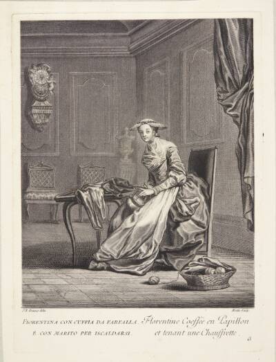 Kvinde fra Firenze (Florentine Coeffée en Papillon et tenant une Chauffrette)