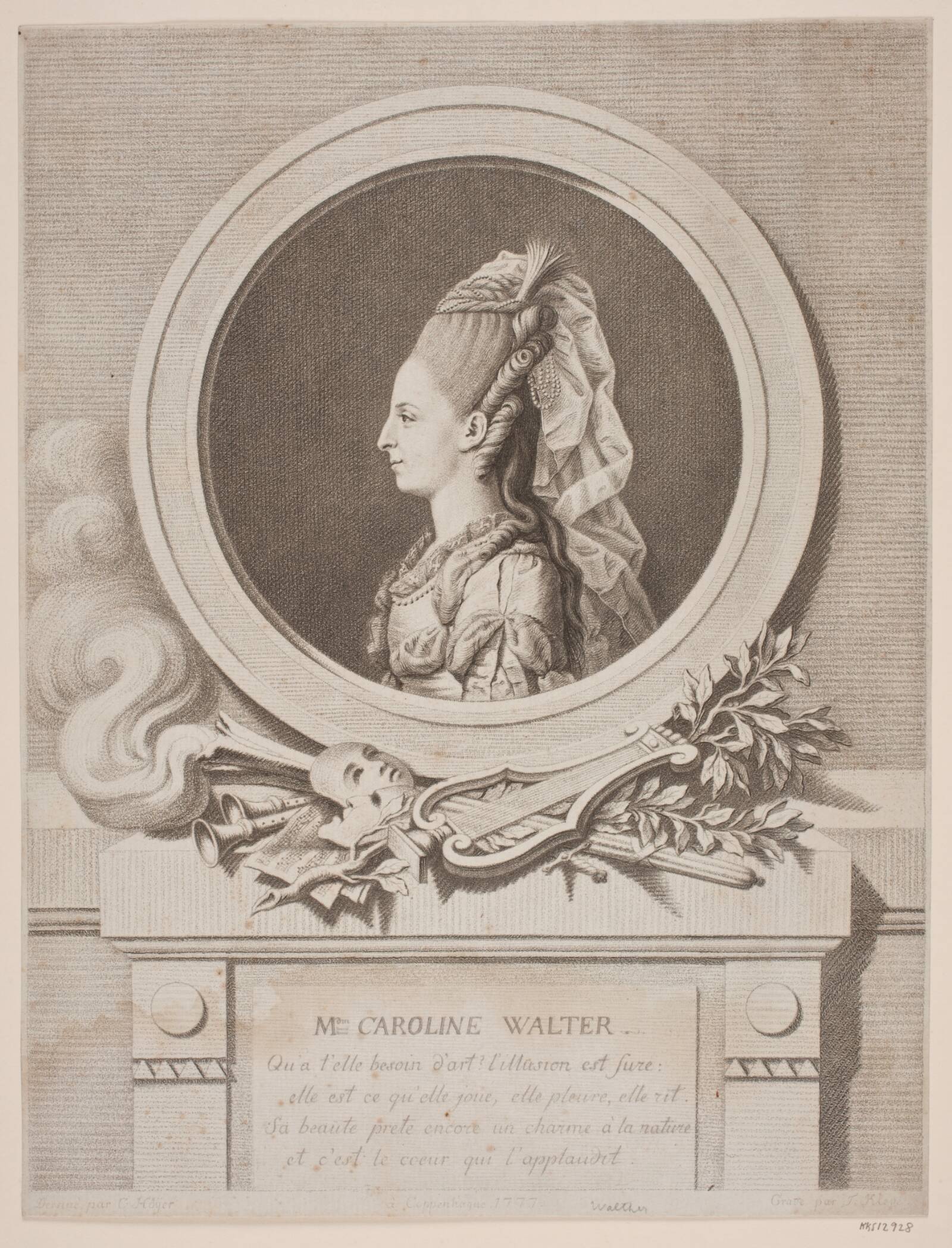 Caroline Walter, Terkel Kleve, 1777