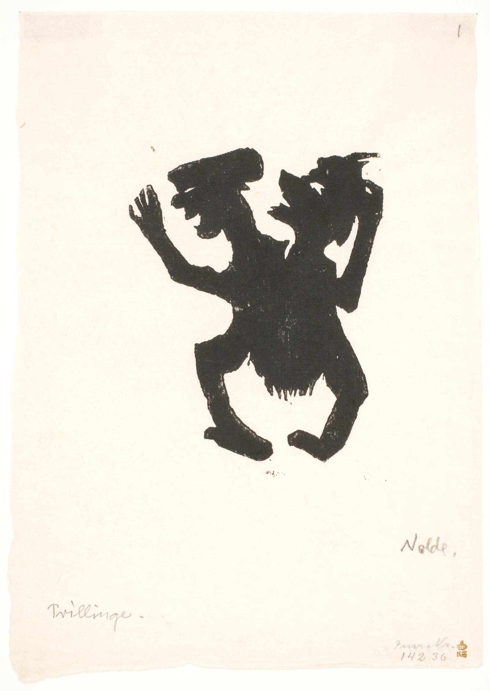 Schattenriss zweien Oberkörper, Emil Nolde, 1921