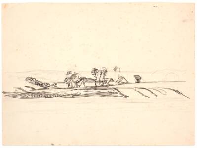 Landskab med en gård