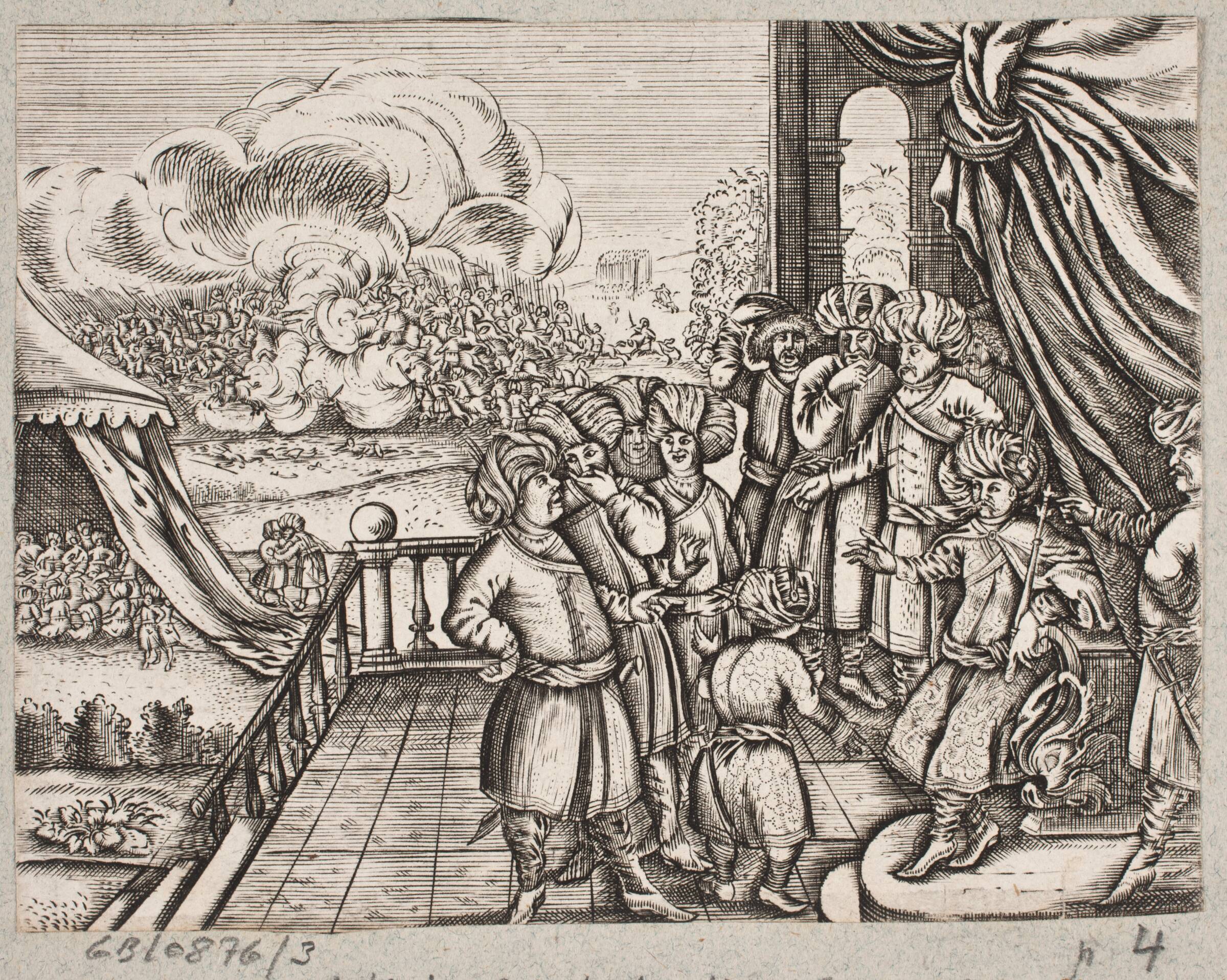 Illustration til Adam Olearius, “Persianischer Rosenthal von einem Sinnreichen Poeten Schich Saadi […]”, Schleswig 1660, J. Muller, 1645