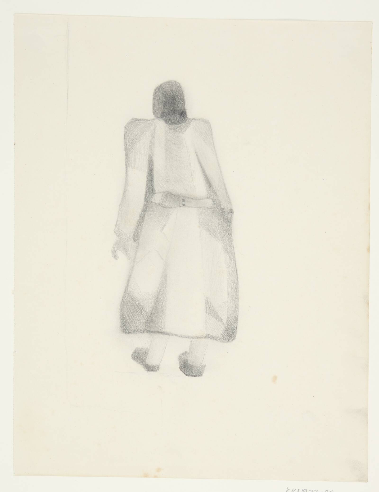 Stående dame set bagfra, Else Fischer-Hansen, 1934-1935