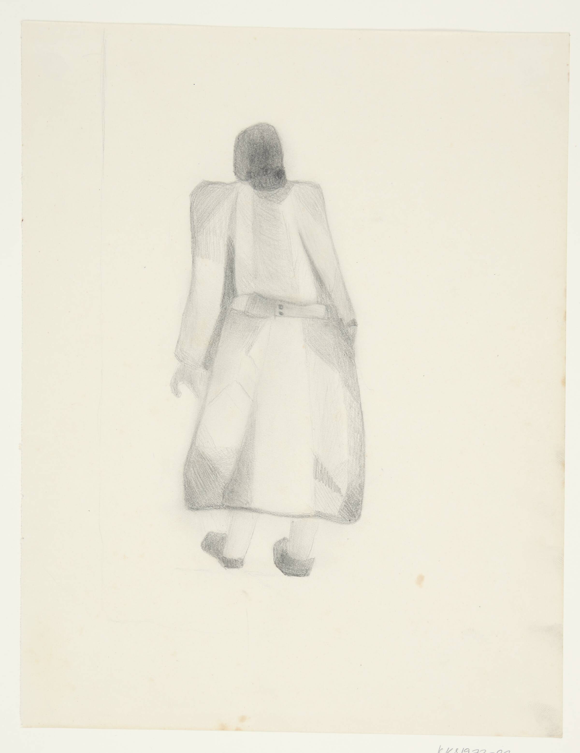 Stående dame set bagfra, Else Fischer-Hansen, 1934-1935