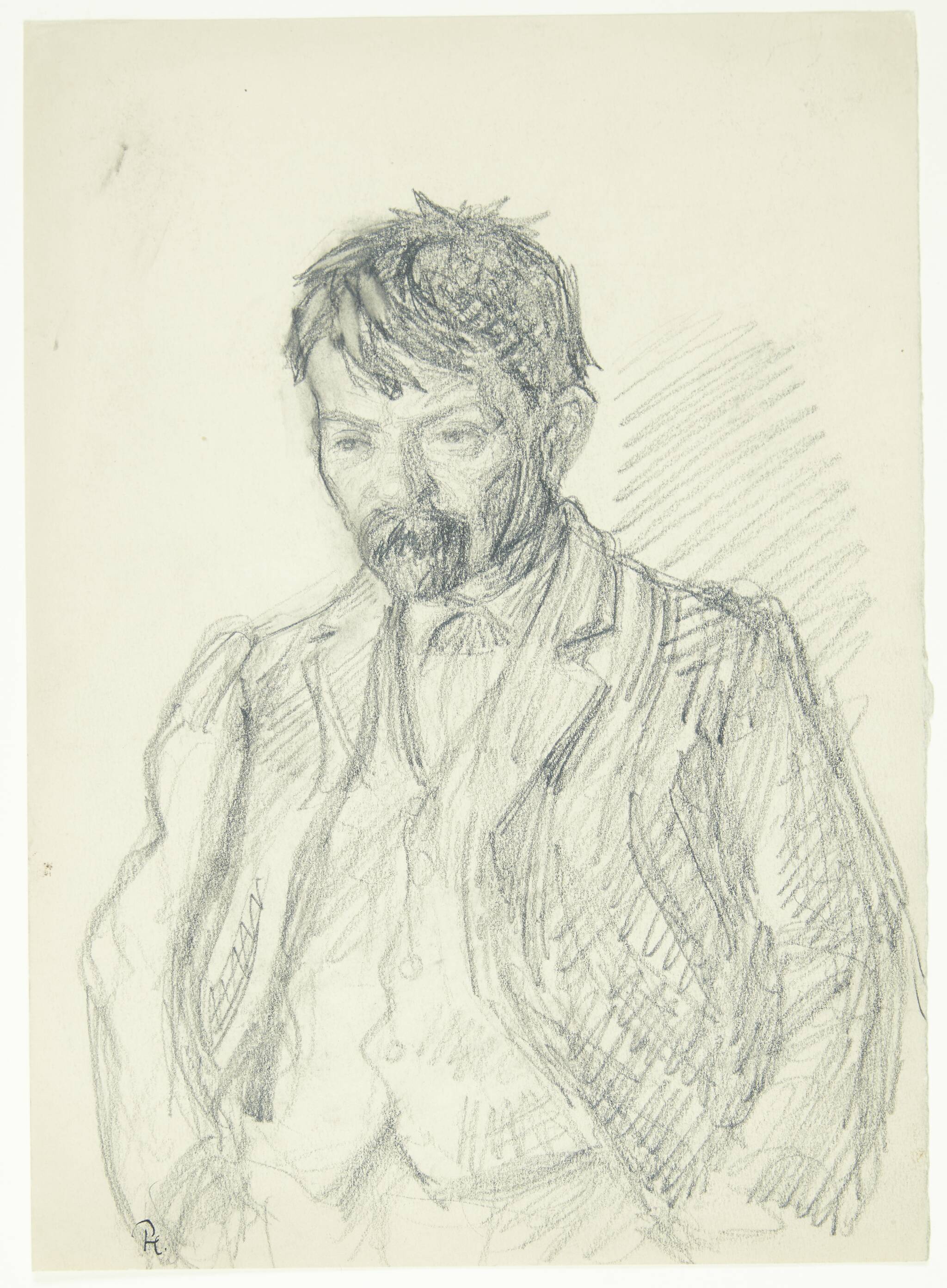 Portræt af maleren Jens Birkholm. Halvfigur