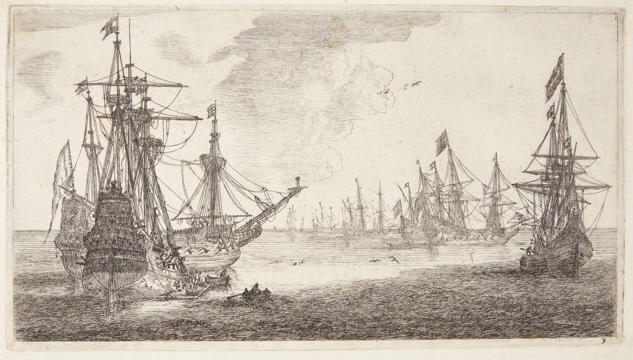 Flåde af hollandske skibe for anker