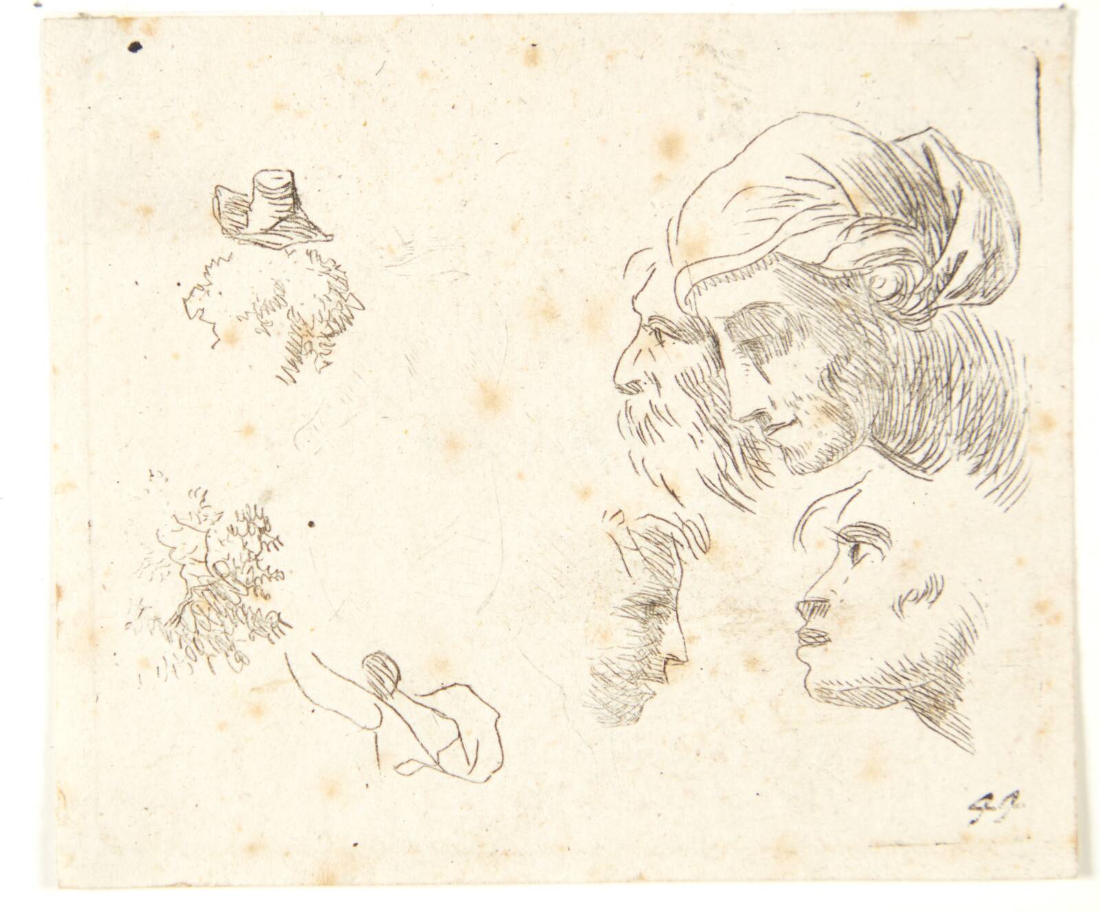 Studie af hoveder, Karel Du Jardin, 1626-1678