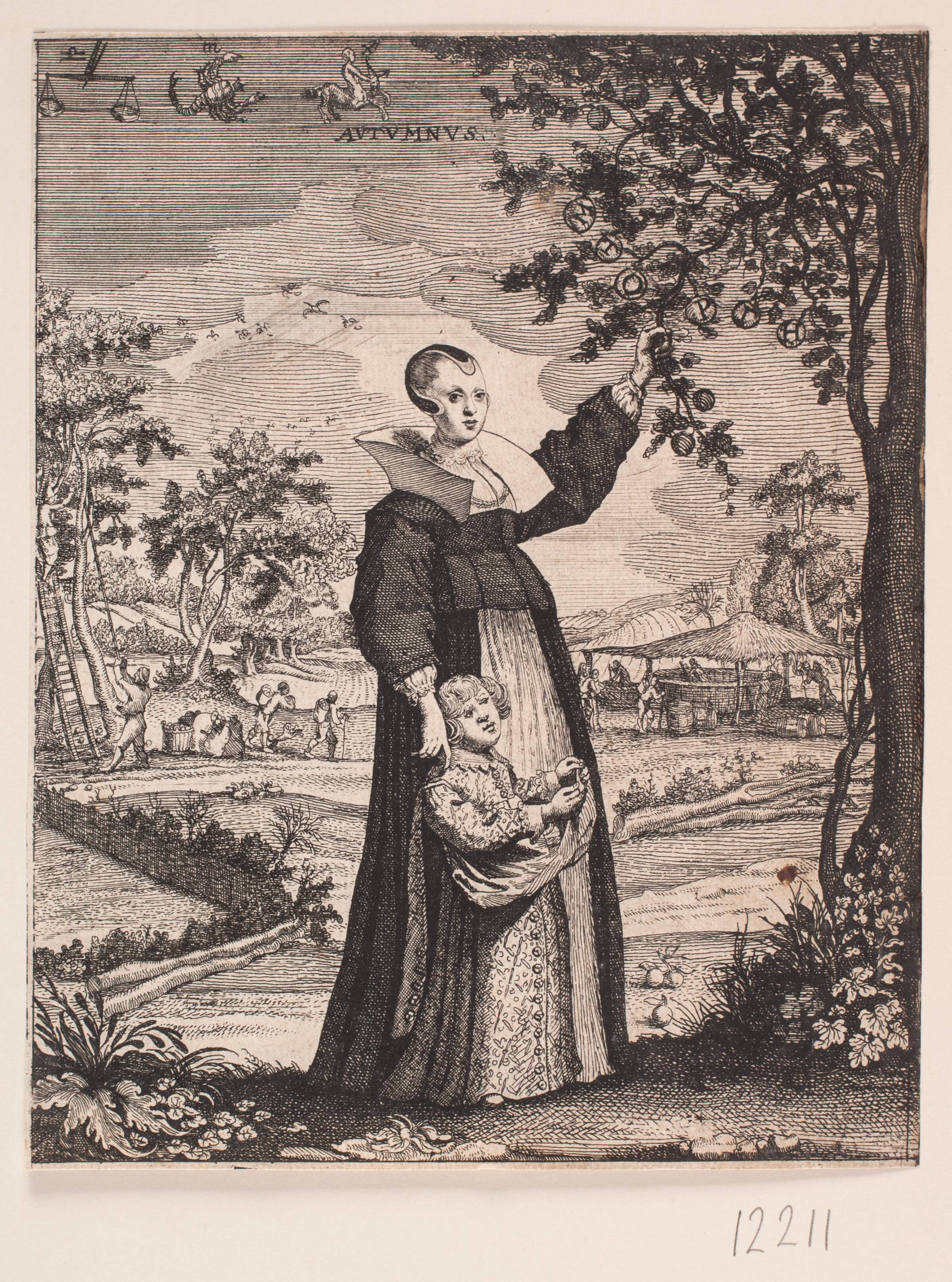 Efteråret. Portræt af Simon Paullis hustru, Elisabeth Fabricius, Albert Haelwegh, 1648
