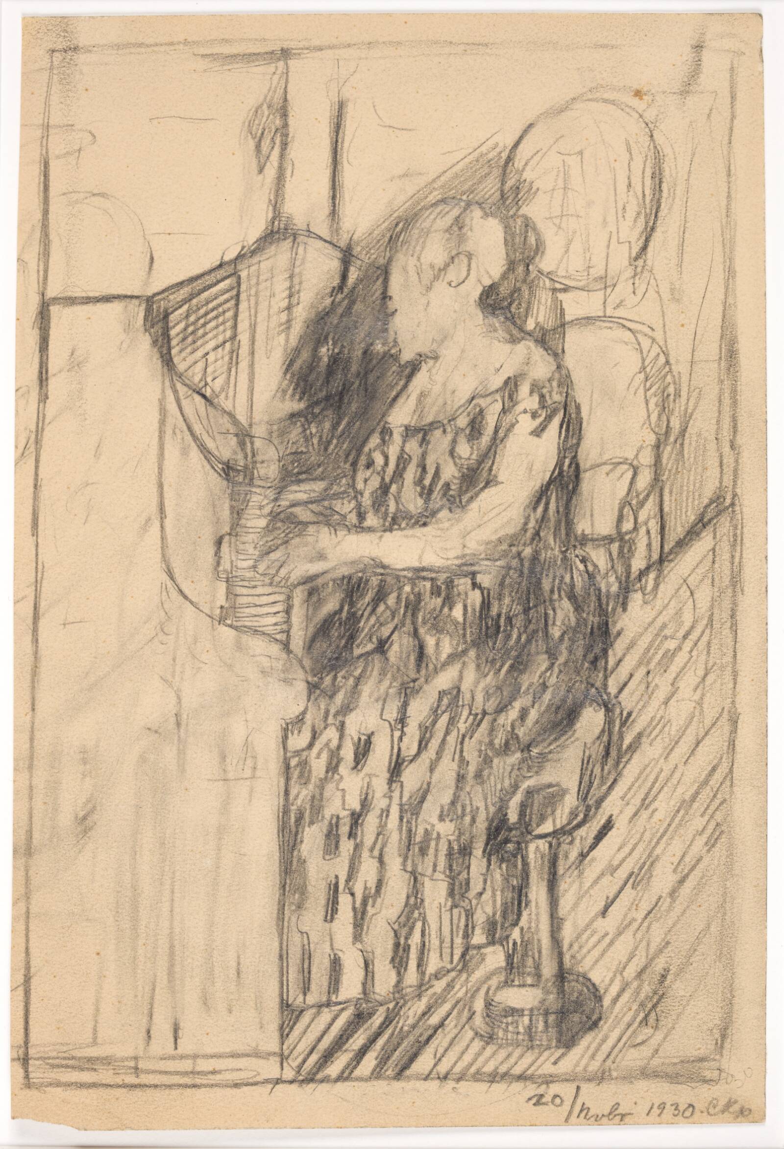 Kvinde ved klaver, Christian Kongstad Petersen, 1930