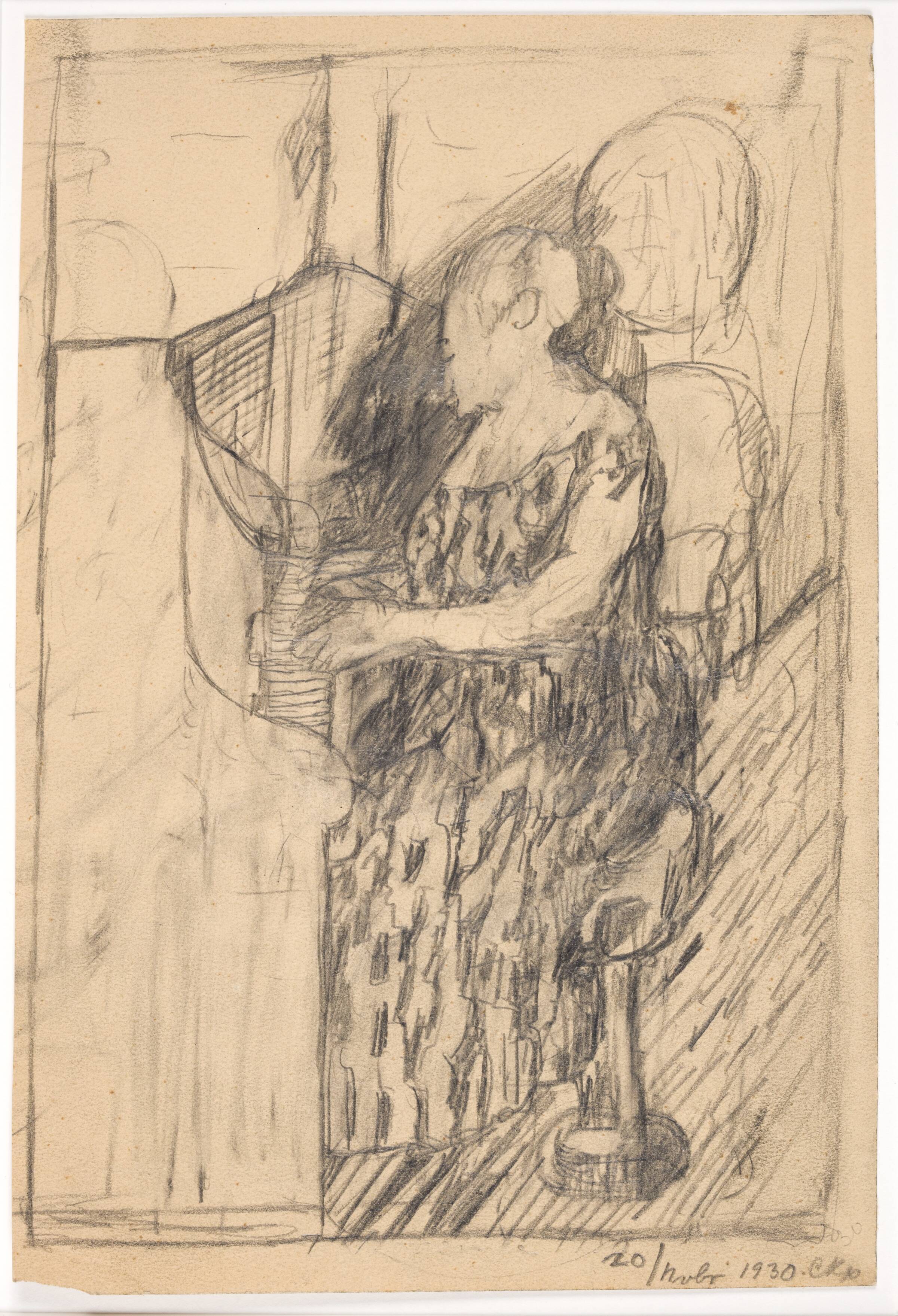 Kvinde ved klaver, Christian Kongstad Petersen, 1930