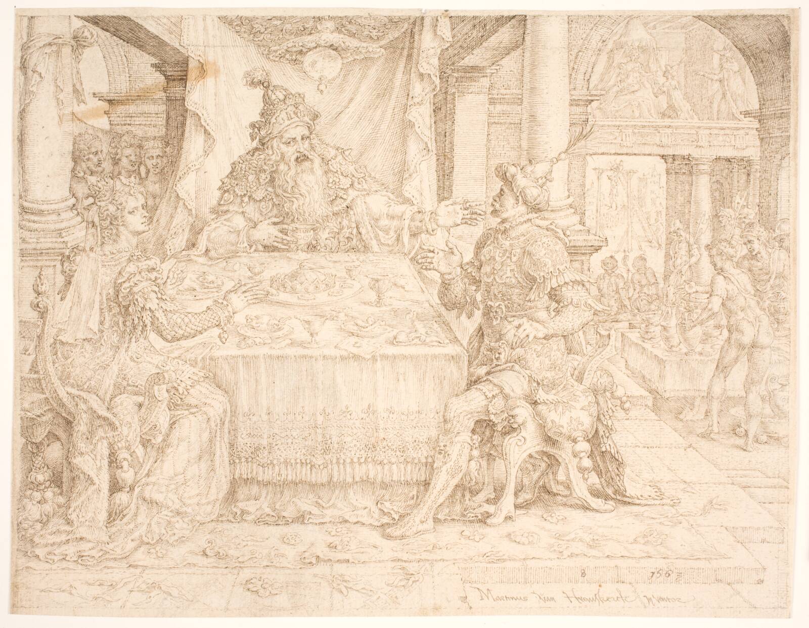 Hamans fald, Maarten van Heemskerck, 1563