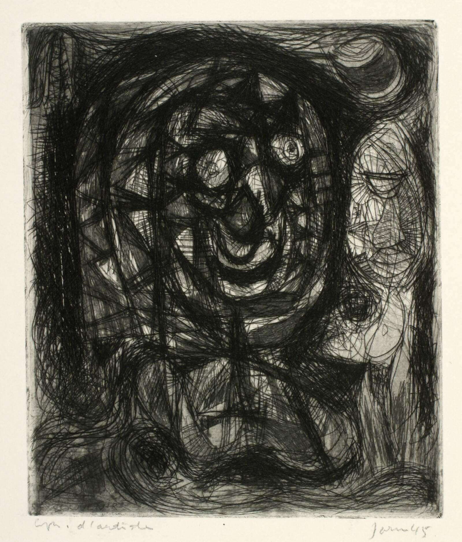 Etres dans l'ombre, Asger Jorn, 1945