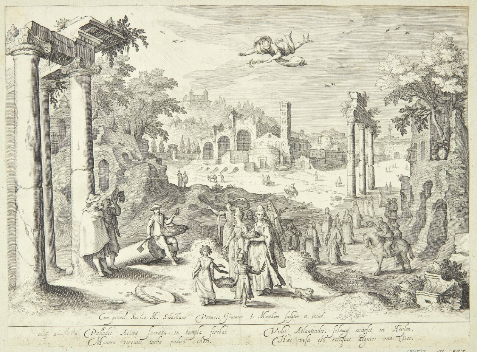 Merkur og Herse, Jacob Matham, 1604-1608