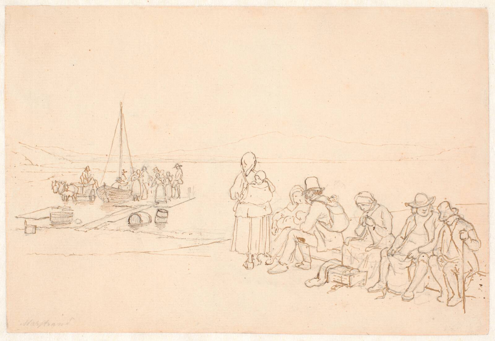 Aften ved Siljansøen, Wilhelm Marstrand, 1851