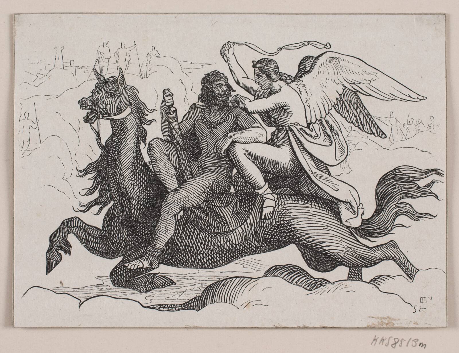 Illustration til "Arngrims sønner", Balzer Dahl, 1852