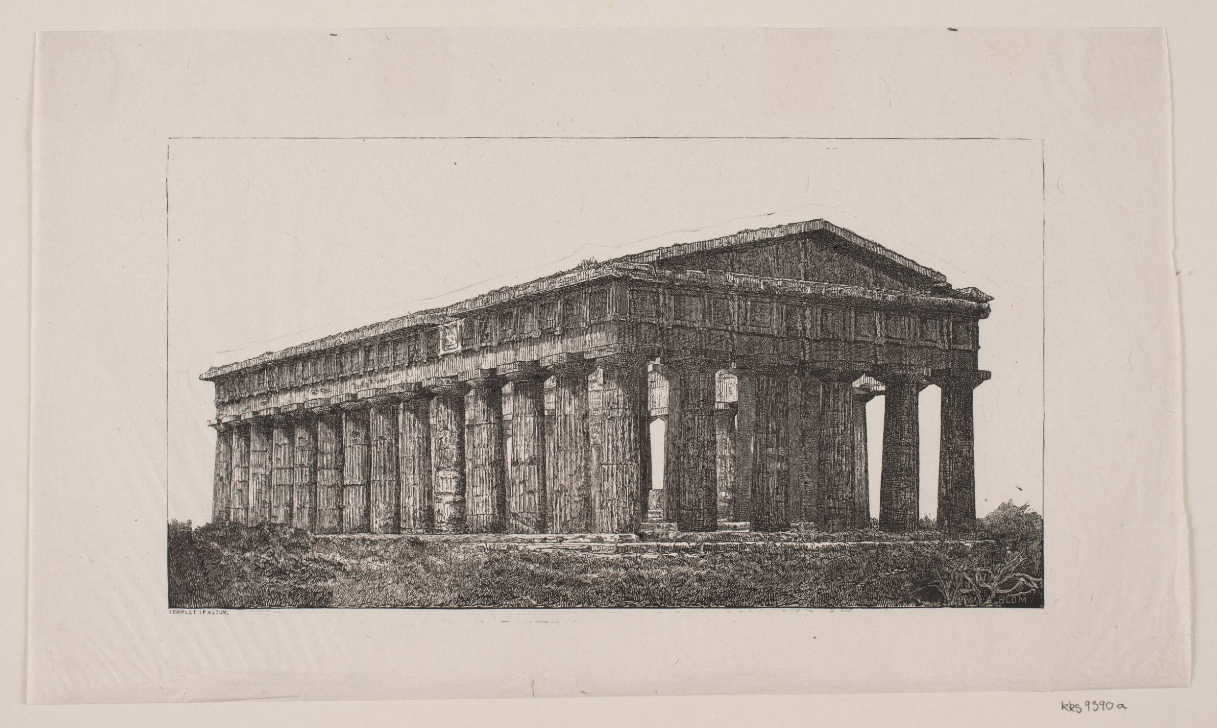 Poseidon Templet i Pæstum, Alexander Blom, 1861-1934