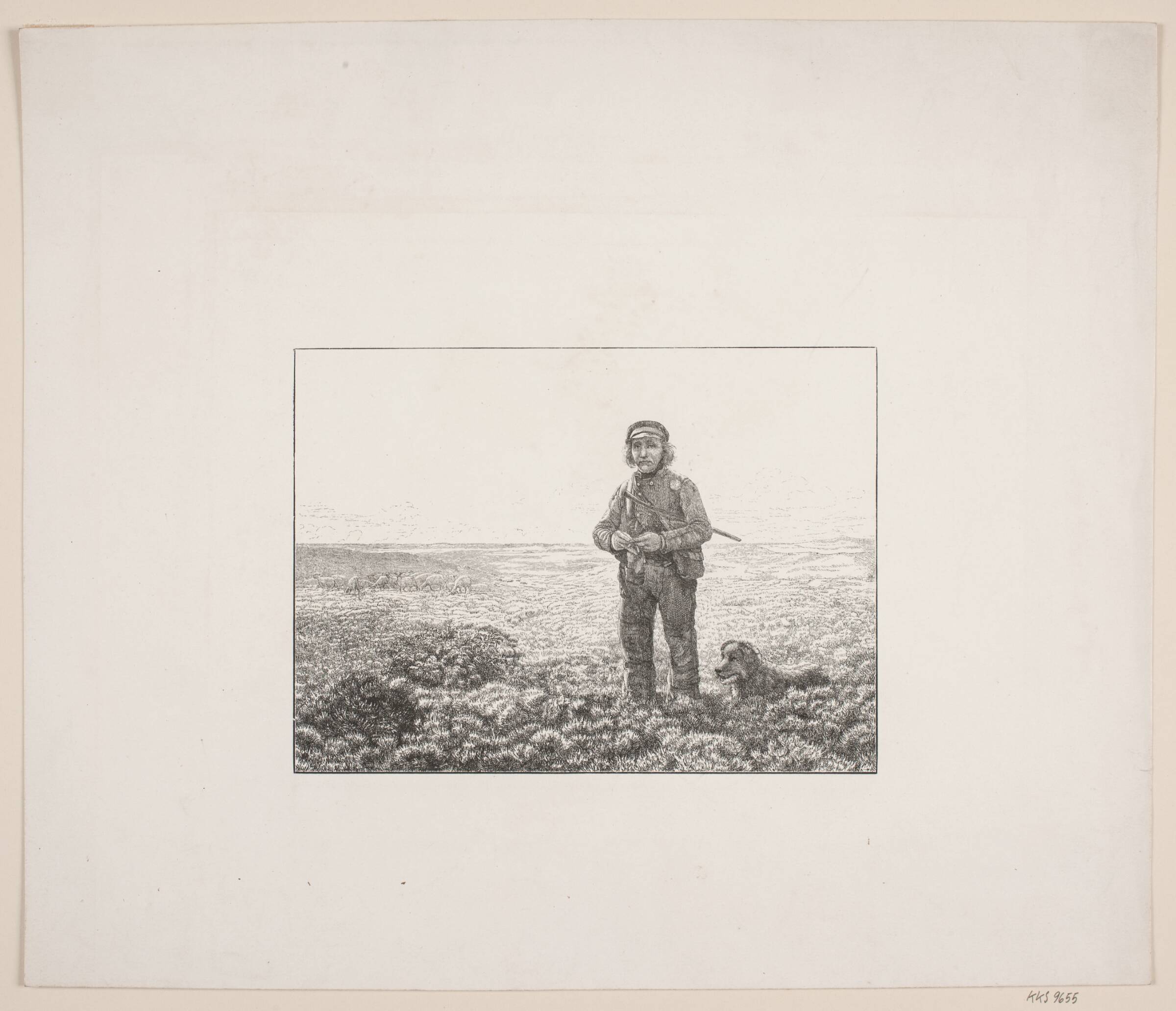 En jysk fårehyrde på heden, H.C. Henneberg, 1855-1857