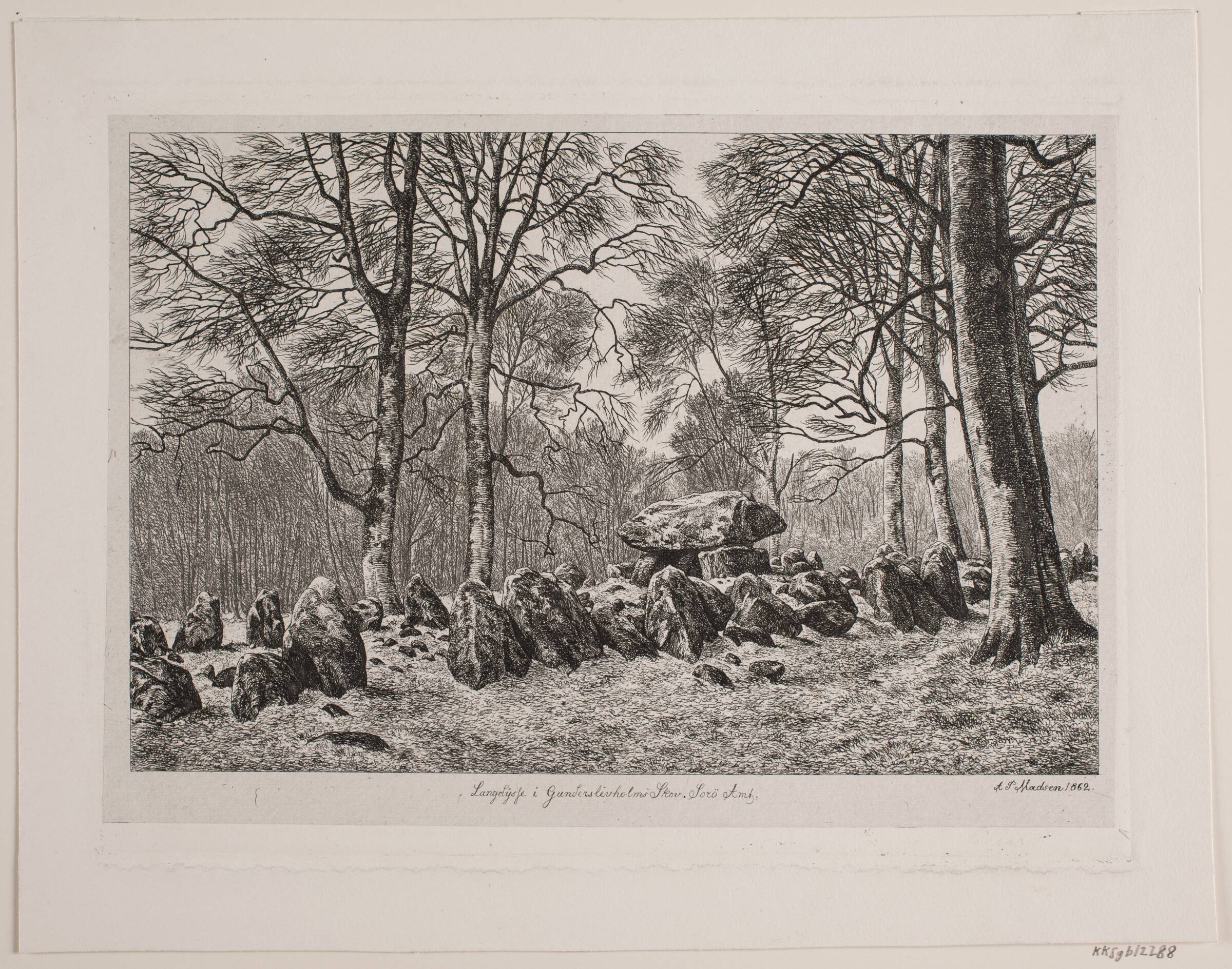 Langdysse ved Gunderslevholm skov, Madsen, A.P., 1862