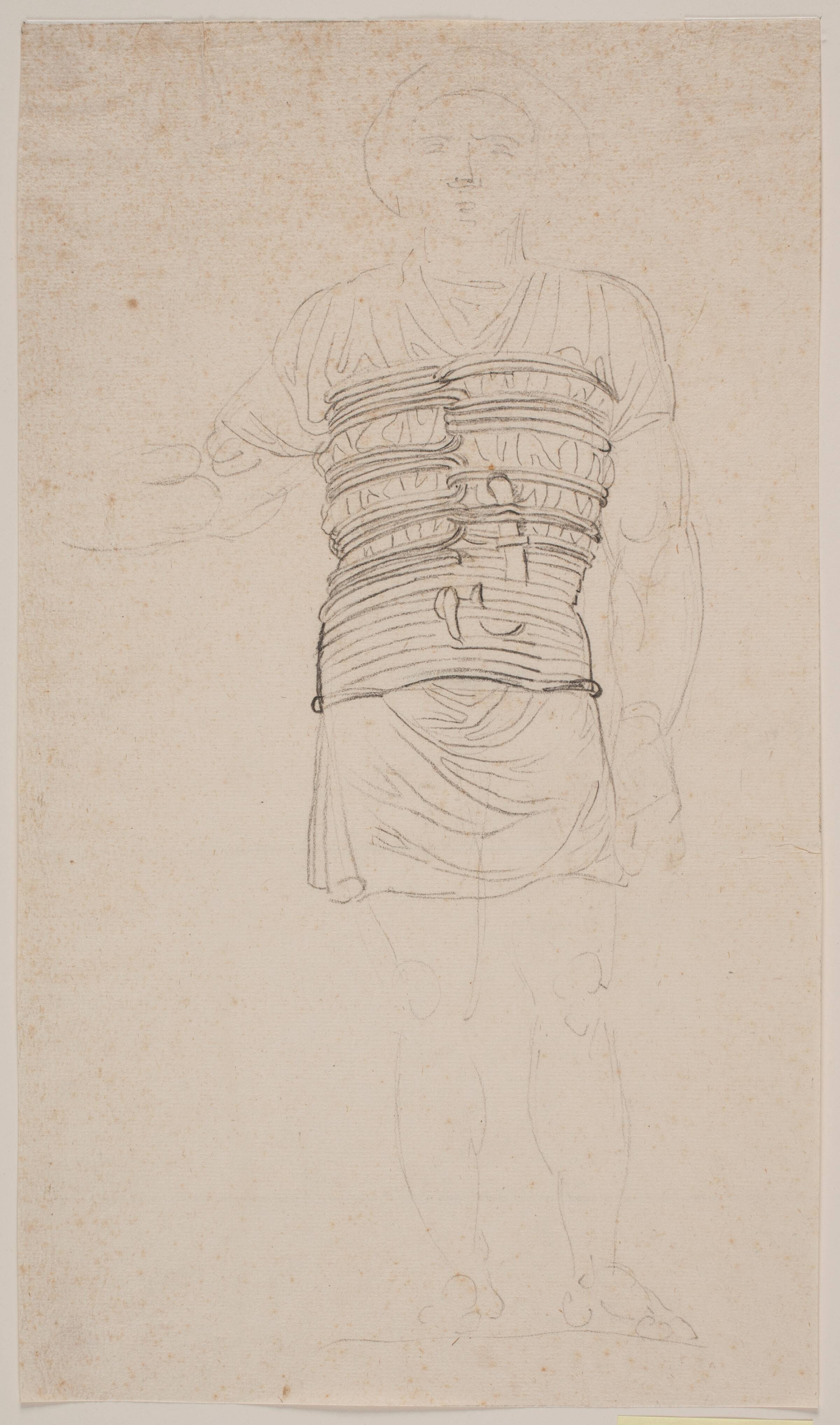 Studie til stående kriger, Jacques François Joseph Saly, 1717-1776