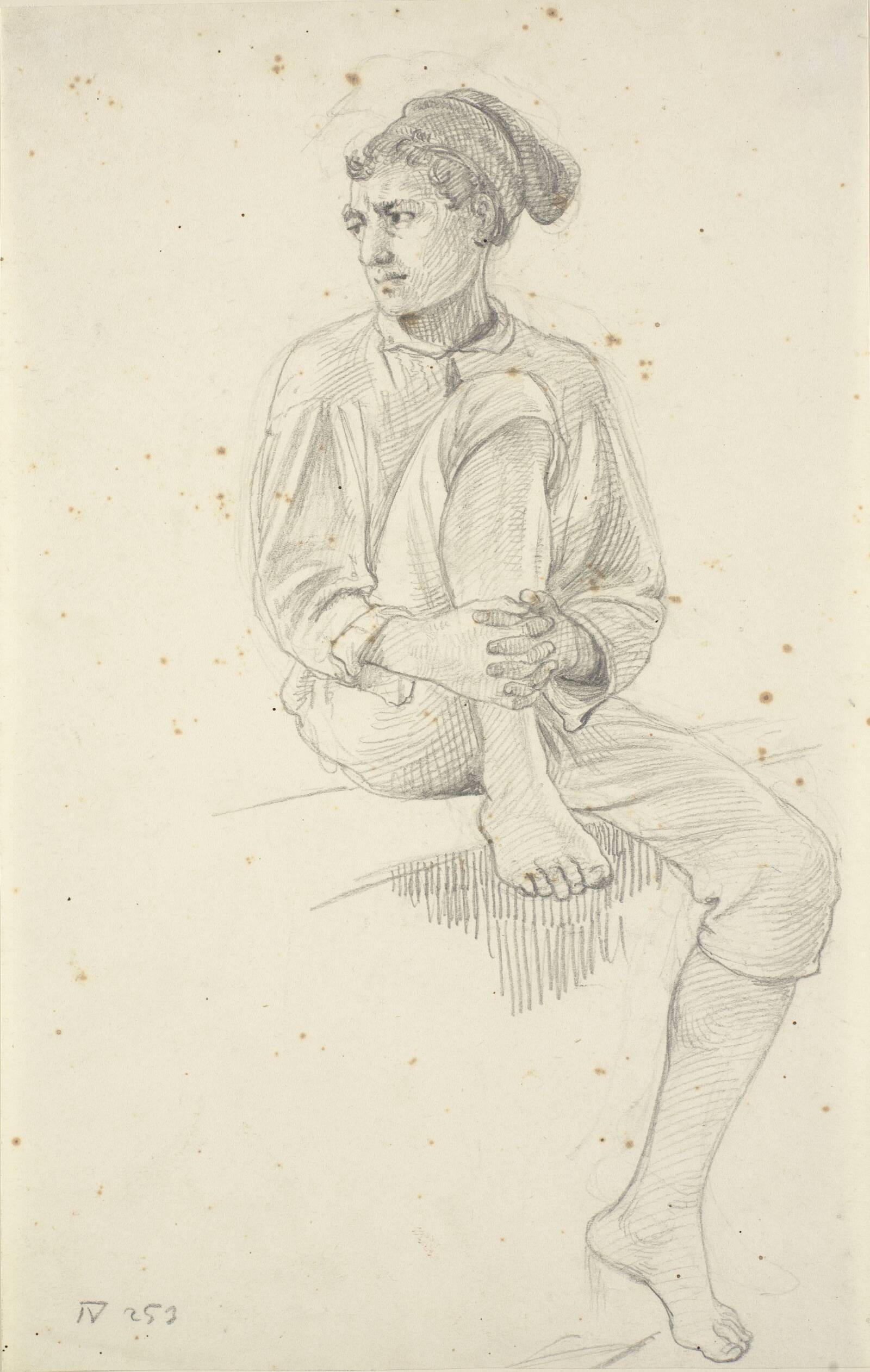 Siddende ung fisker, Wilhelm Marstrand, 1810-1873