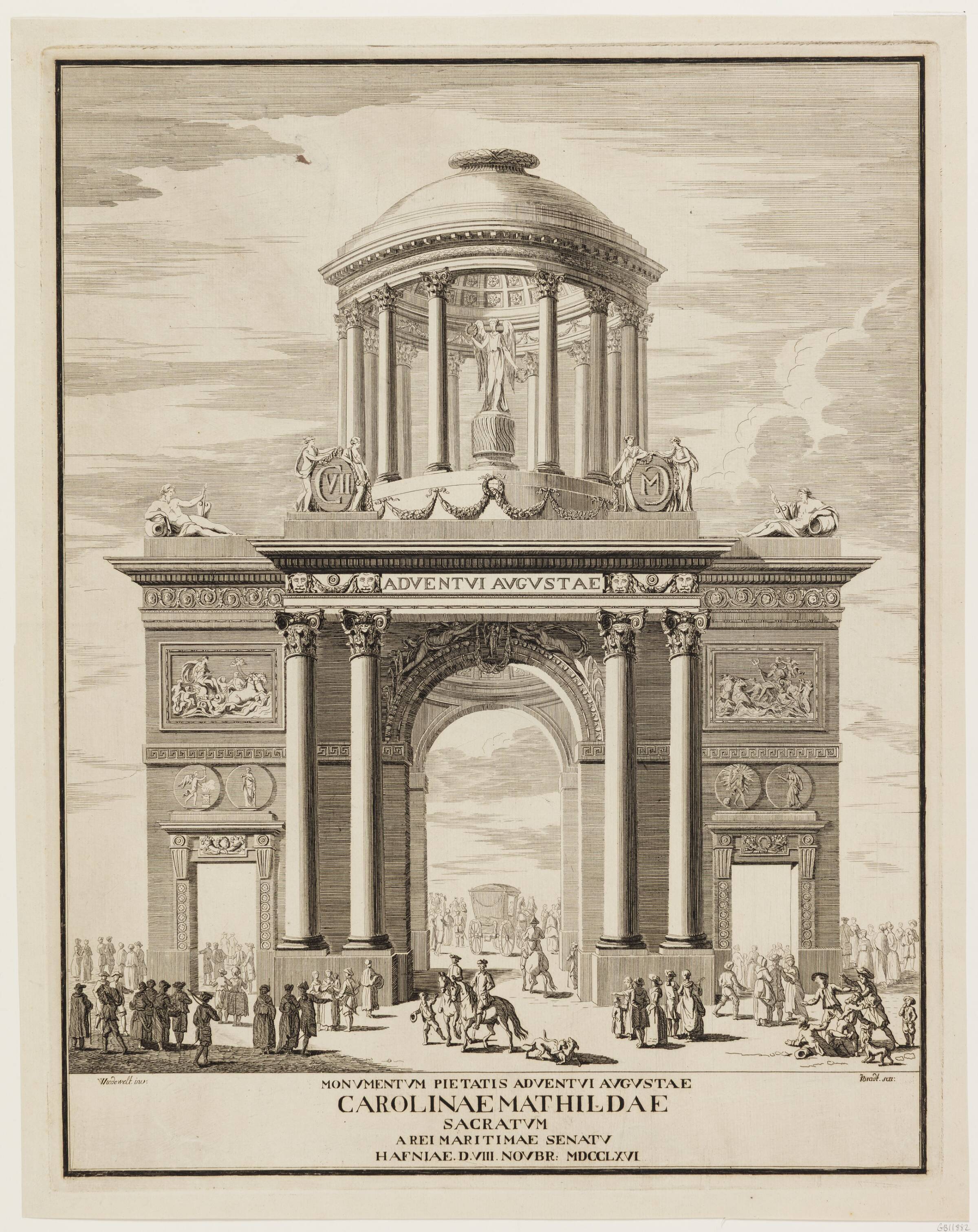 Æresport ved Dronning Caroline Mathildes indtog, J.G. Bradt, 1741-1770