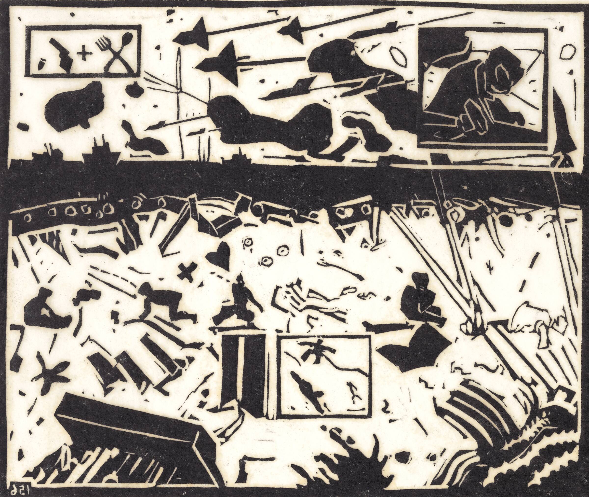 Mange mennesker på stranden, Ole Sporring, 1964