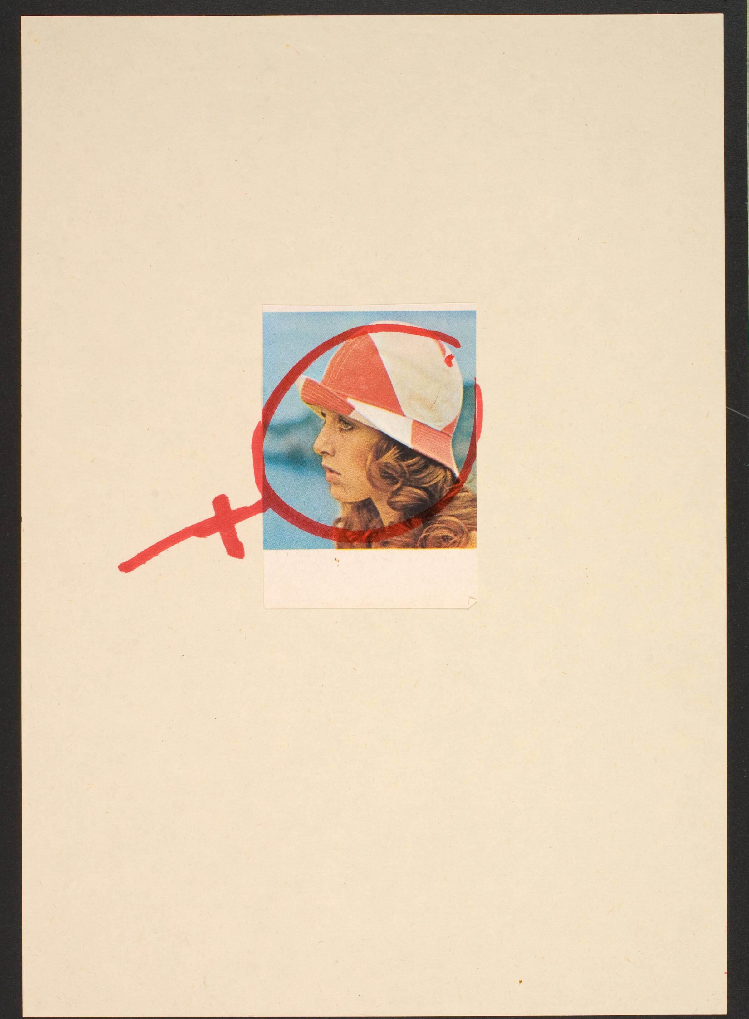 Udklip på papir med kvindetegnet, Lene Adler Petersen, 1974