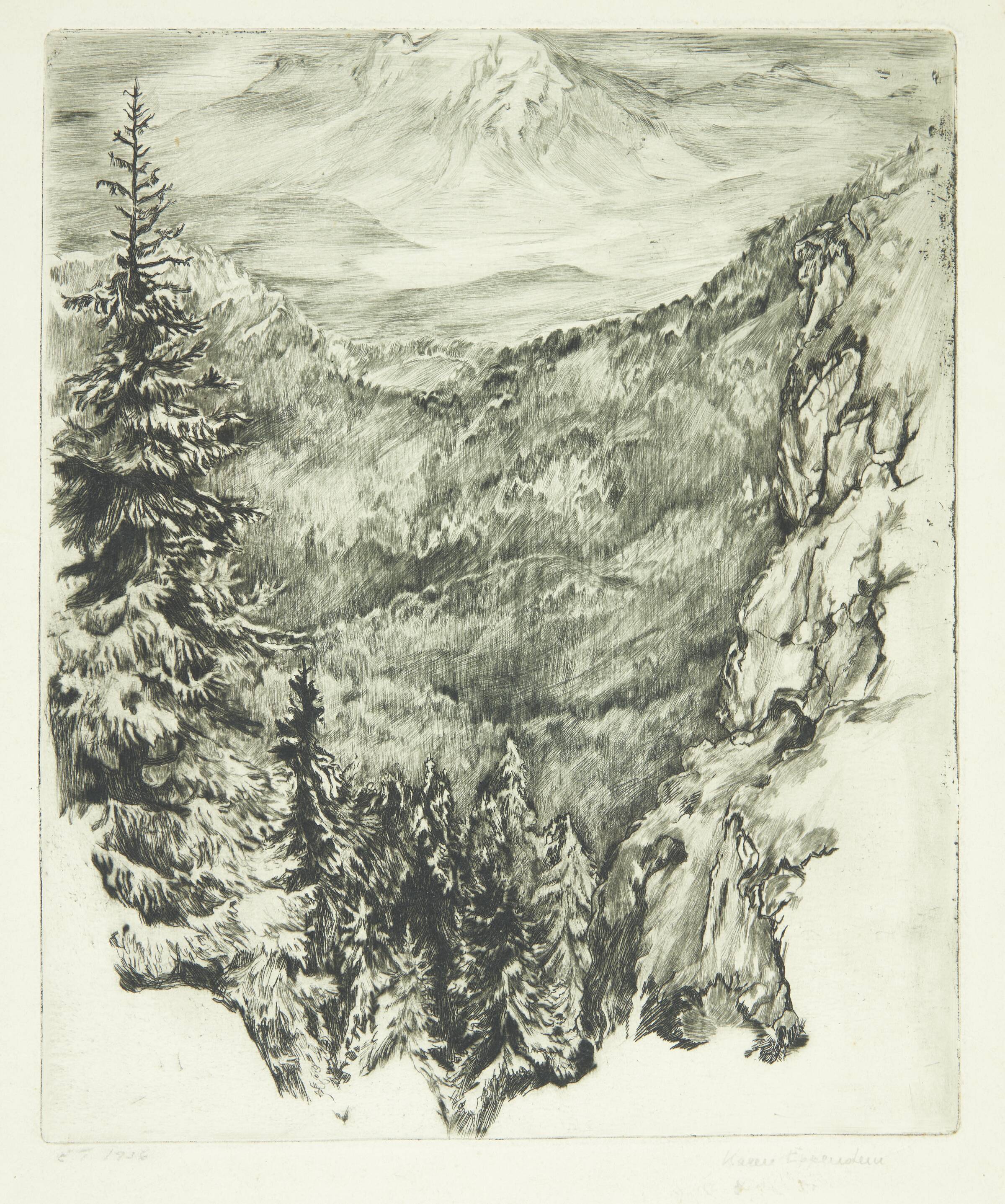 Bjerglandskab, Karen Westman, 1936