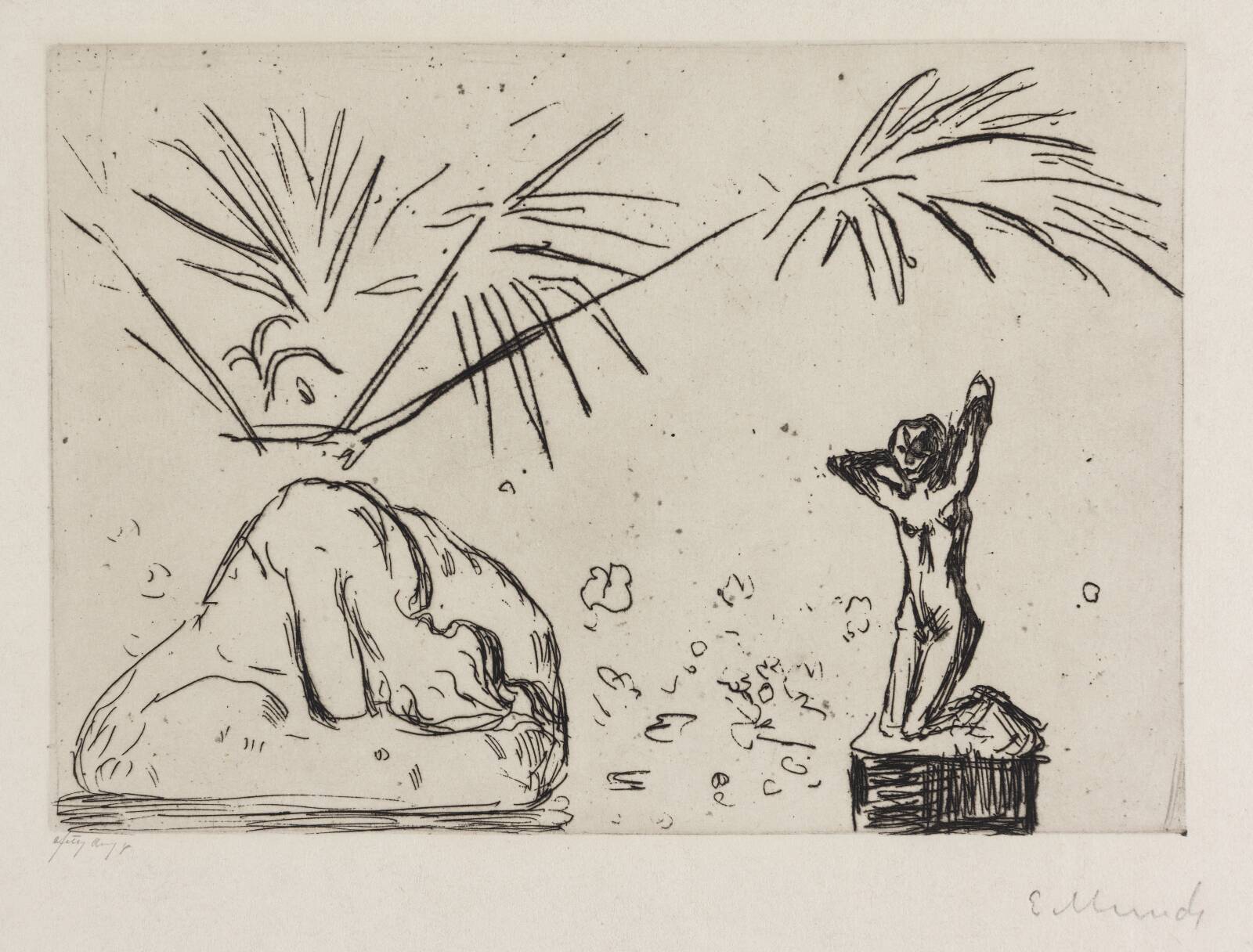 Interiør med skulpurer, by Edvard Munch, 1902
