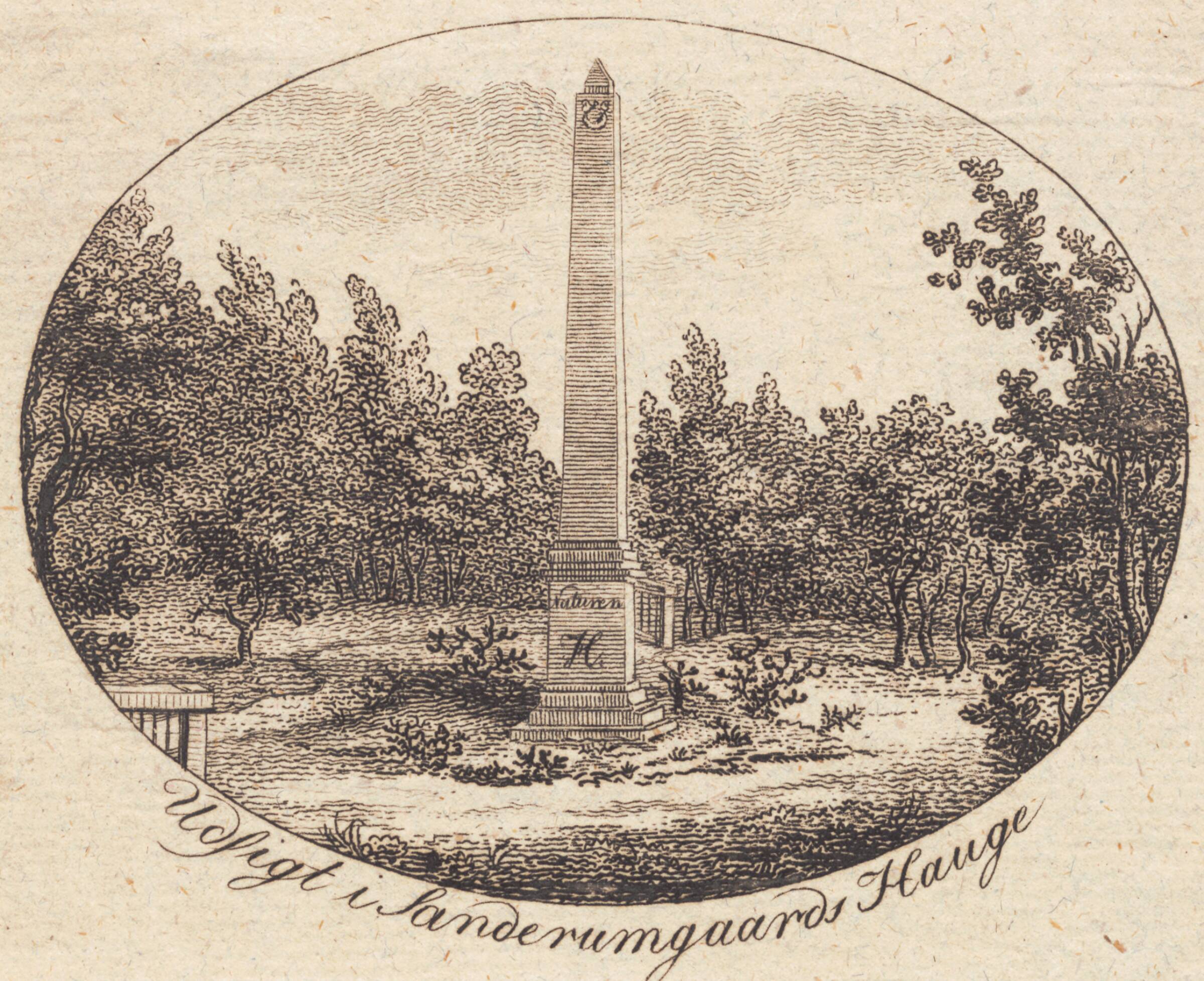 Vignet. Udsigt i Sanderumgaards Hauge, J.F. Clemens, 1748-1831
