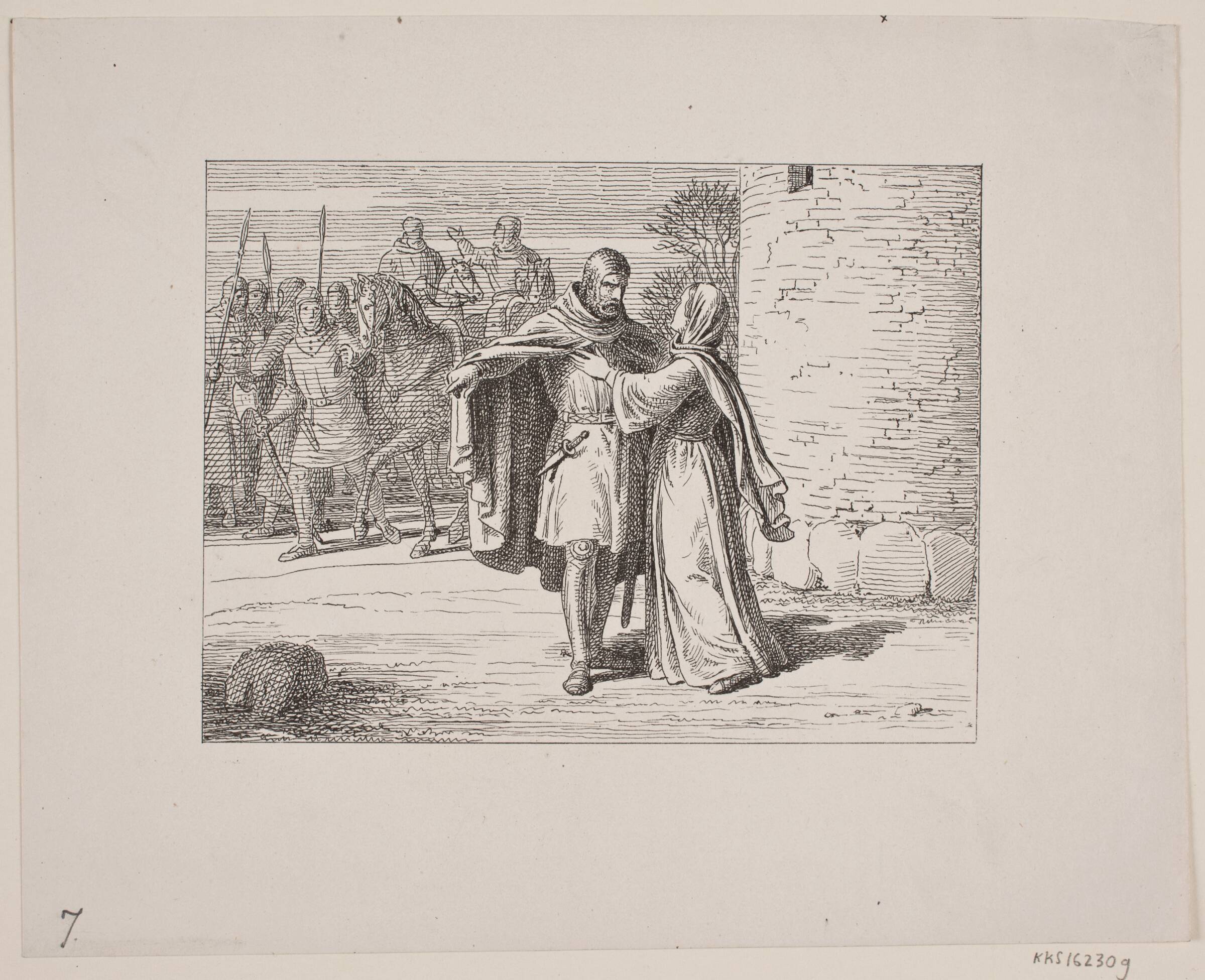 Illustration til Svend Grundtvig, "Marsk Stig: Dansk Folkevise Fra 13de Aarhundrede", 1861, Constantin Hansen, 1861
