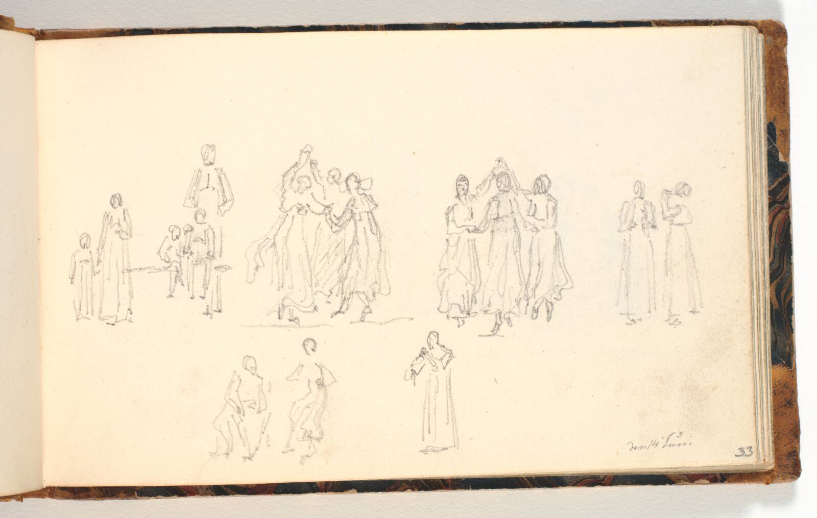 Dansende og spillende figurer, Martinus Rørbye, 1832