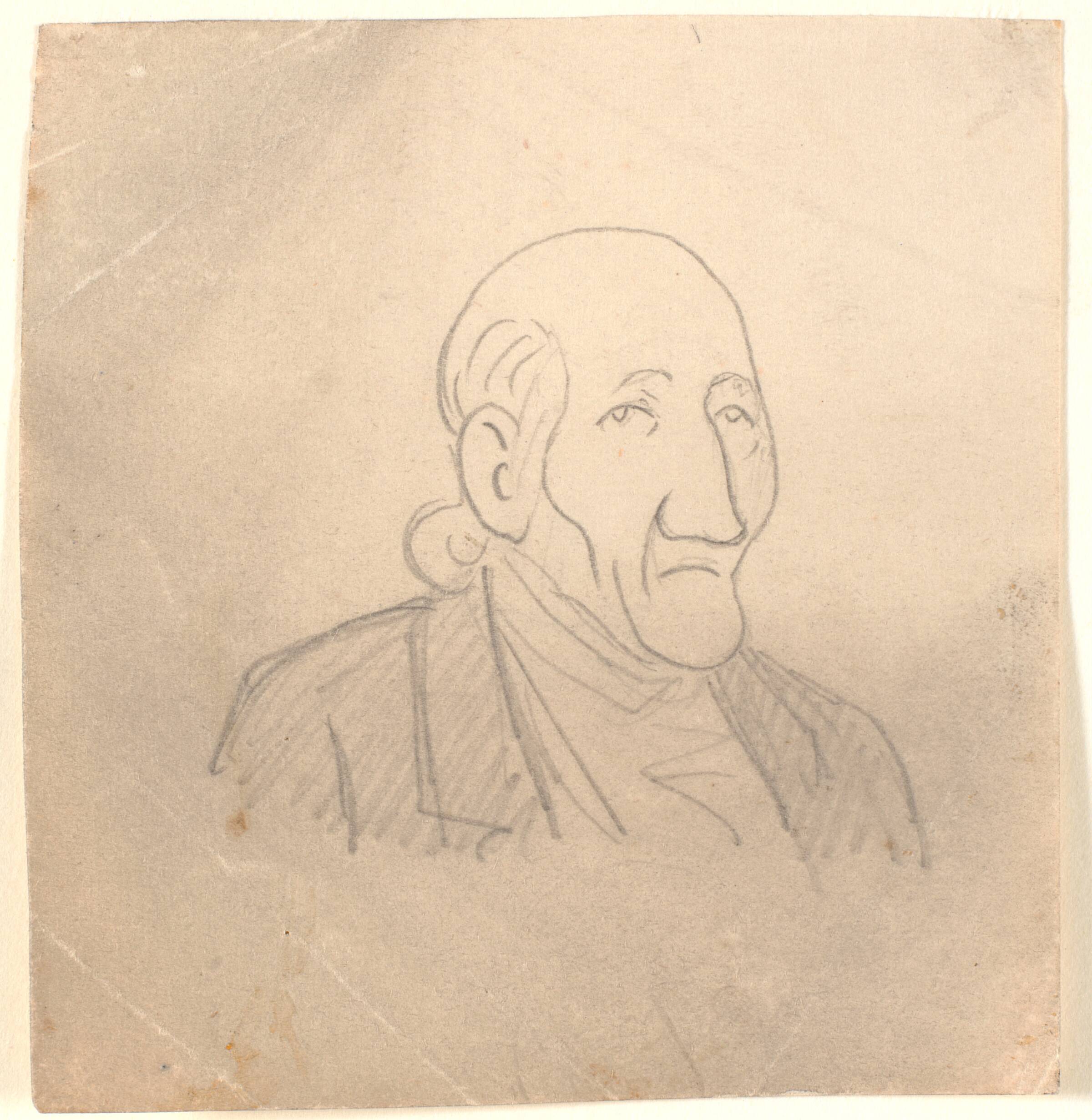 Karikeret oldingeportræt, Niels Skovgaard, 1872