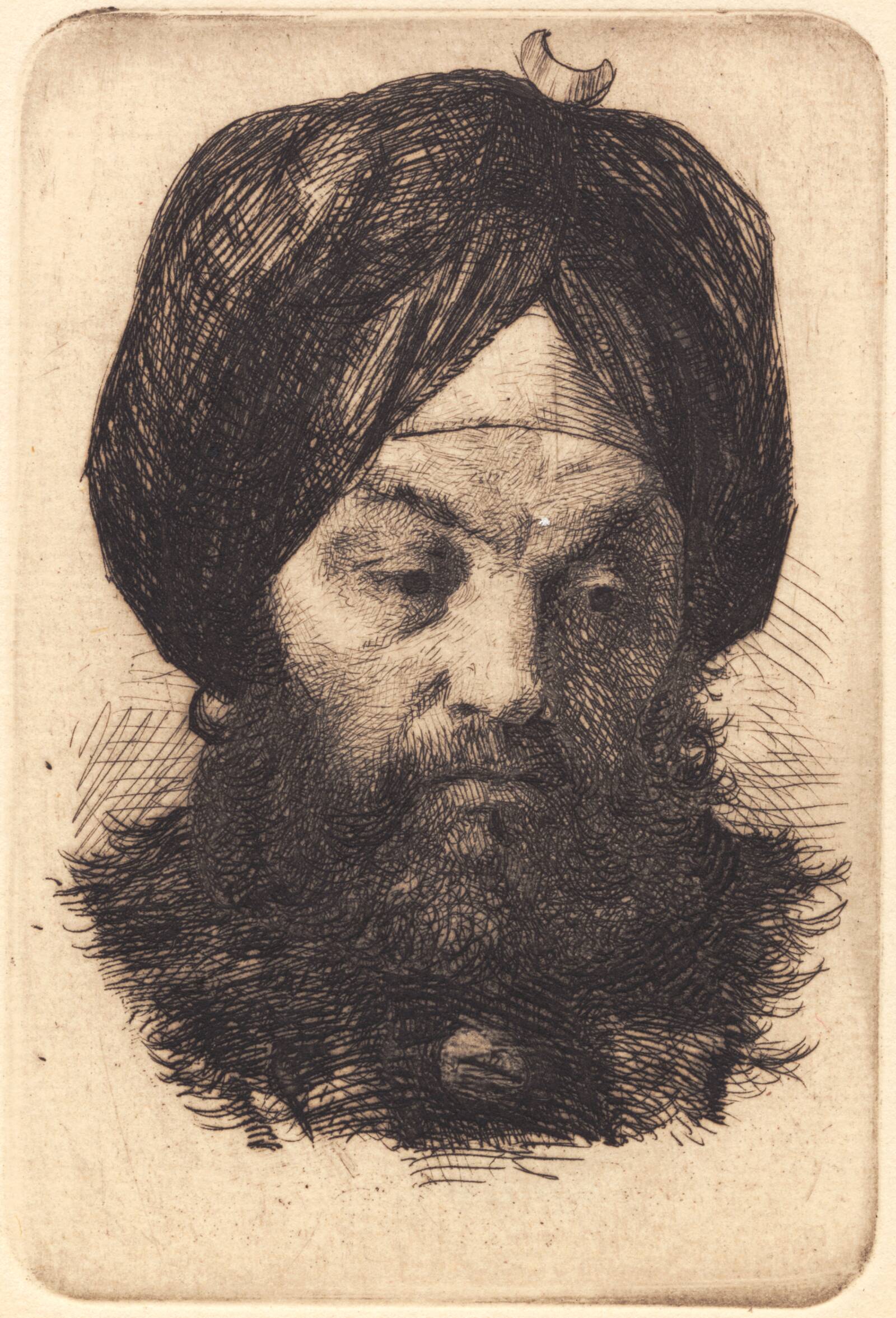 Mand med turban, Frans Schwartz, 1885