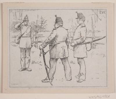 En Soldat afgiver en Melding til sin Overordnede