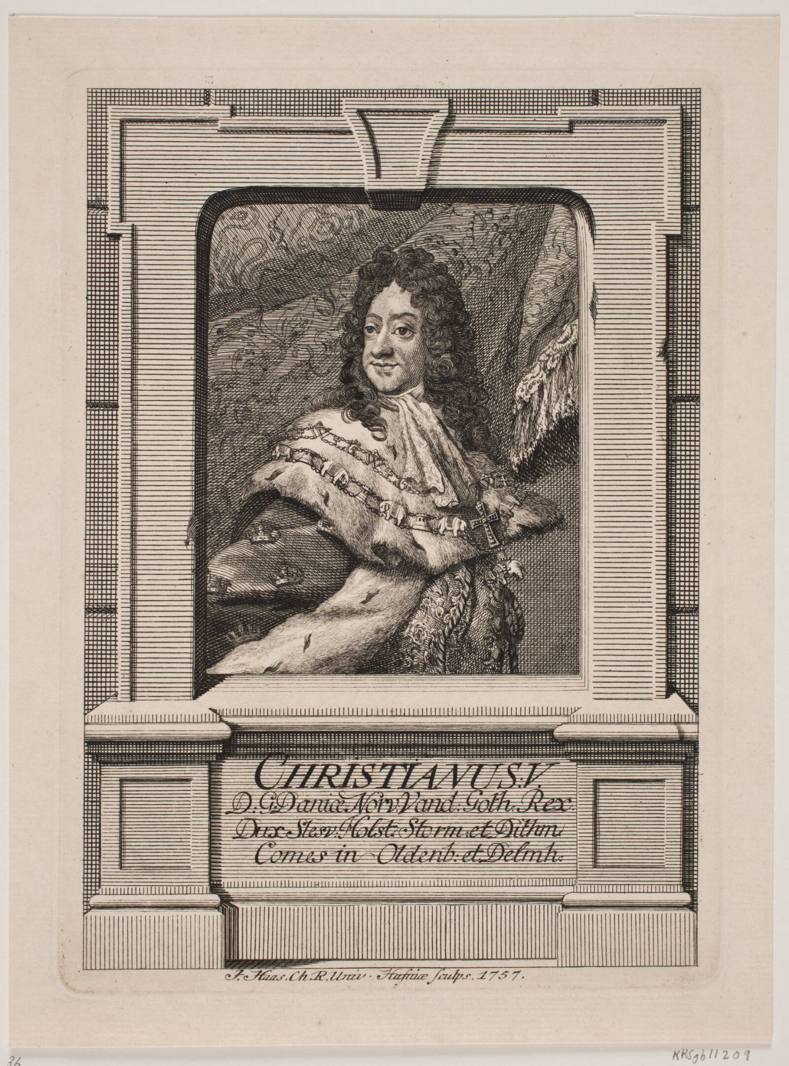 Christian V, Jonas Haas, 1757