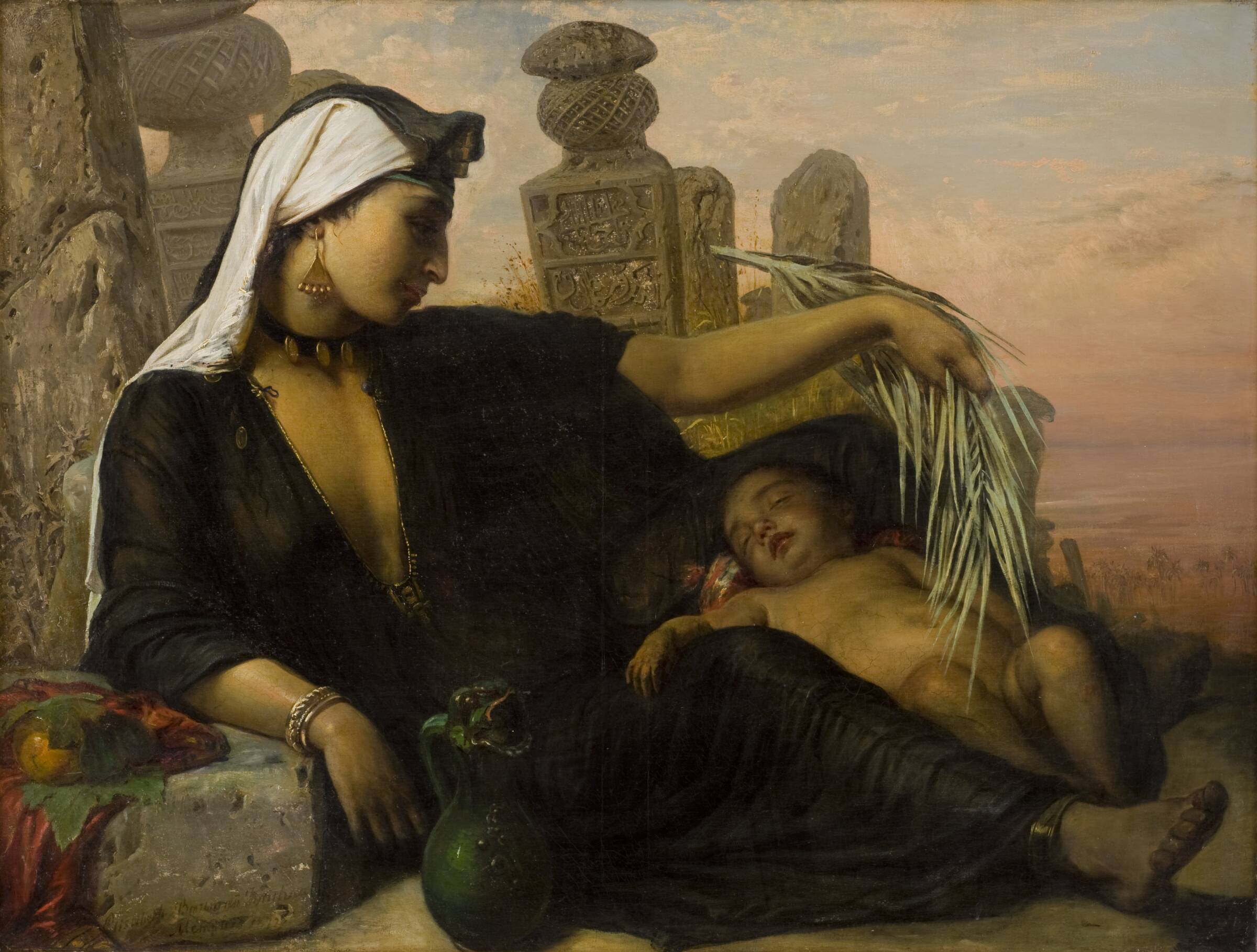 En egyptisk fellahkvinde med sit barn, Elisabeth Jerichau Baumann, 1872